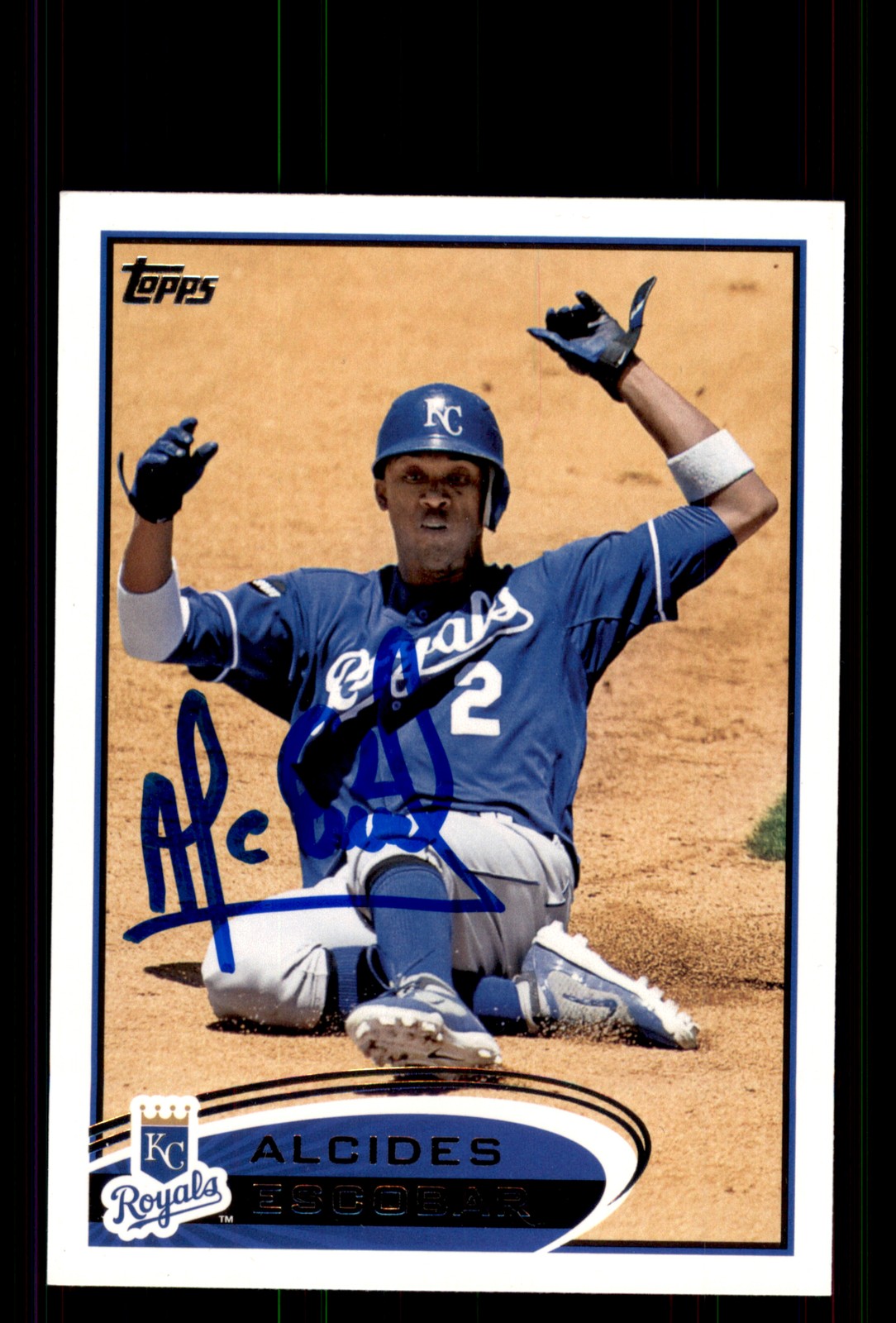 Signed Baseball Card Auto Alcides Escobar 2012 Topps #51 Kansas City Royals