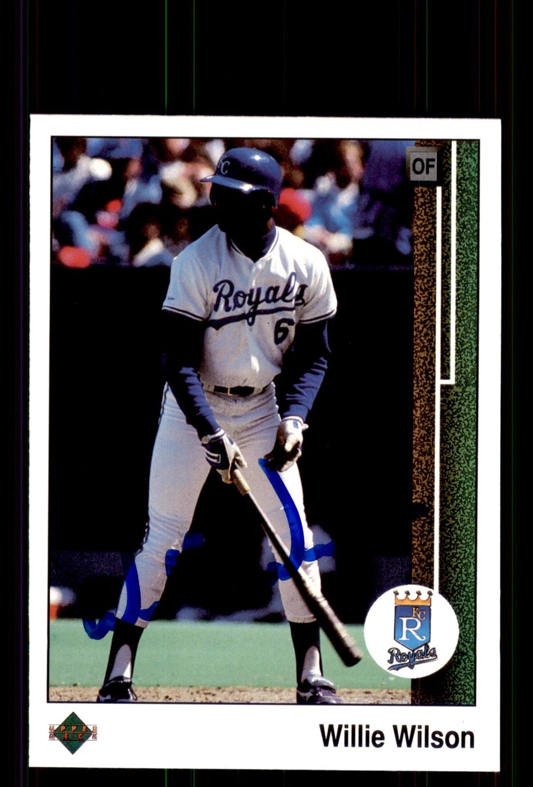 Signed Baseball Card Auto Willie Wilson 1989 Upper Deck #244 Kansas City Royals