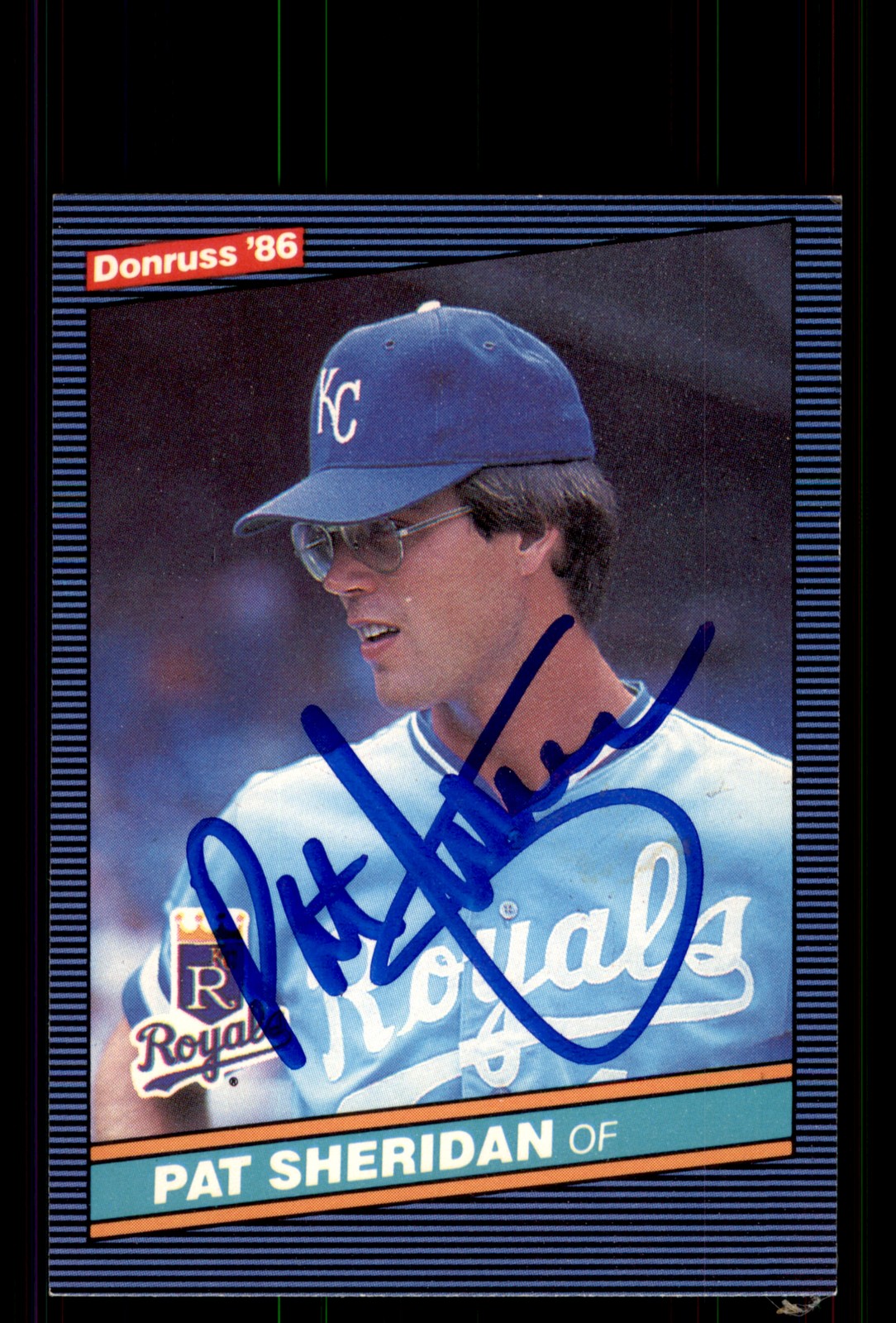 Signed Baseball Card Auto Pat Sheridan 1986 Donruss #155 Kansas City Royals