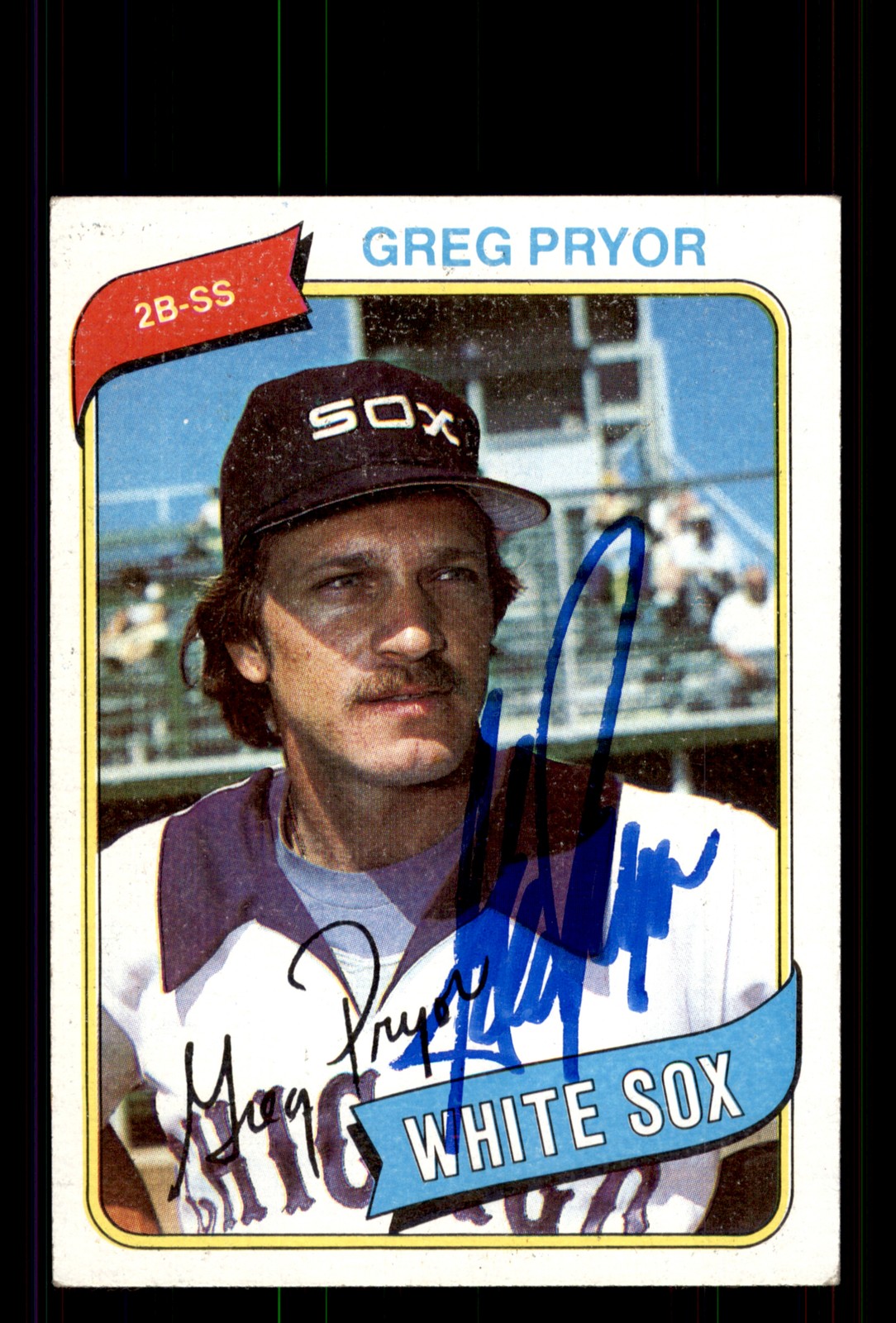 Signed Baseball Card Auto Greg Pryor 1980 Topps #164 Chicago White Sox