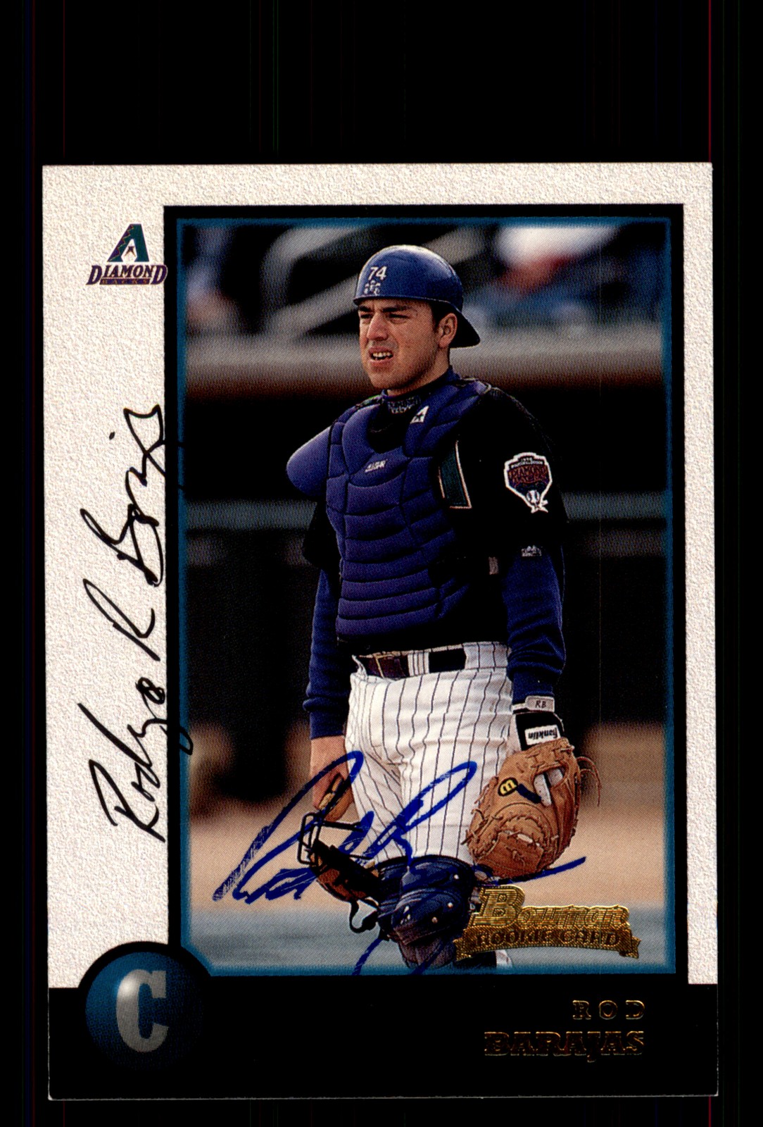 Signed Baseball Card Auto Rod Barajas 1998 Bowman #429 Arizona Diamondbacks