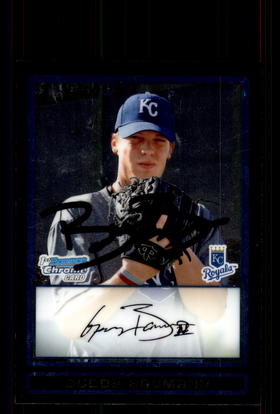 Signed Baseball Card Auto Buddy Baumann 2009 Bowman Chrome #BDPP49 Royals