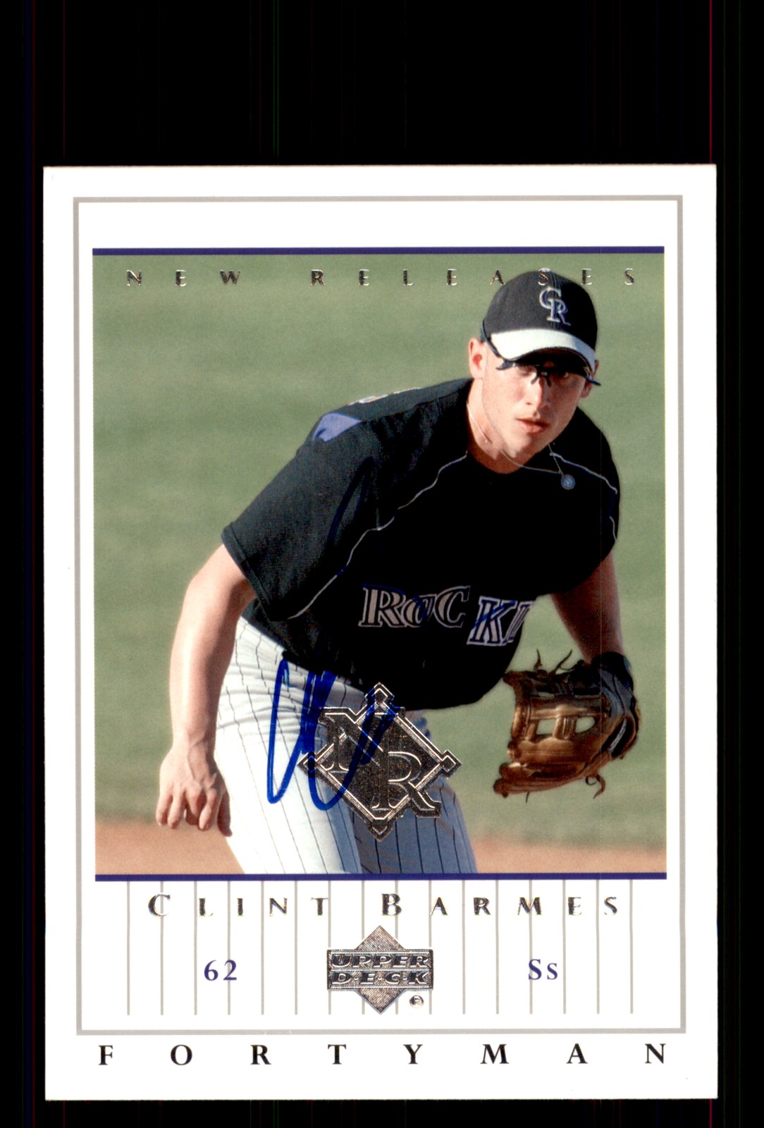 Signed Baseball Card Auto Clint Barmes 2003 Upper Deck 40-Man #947 Rockies