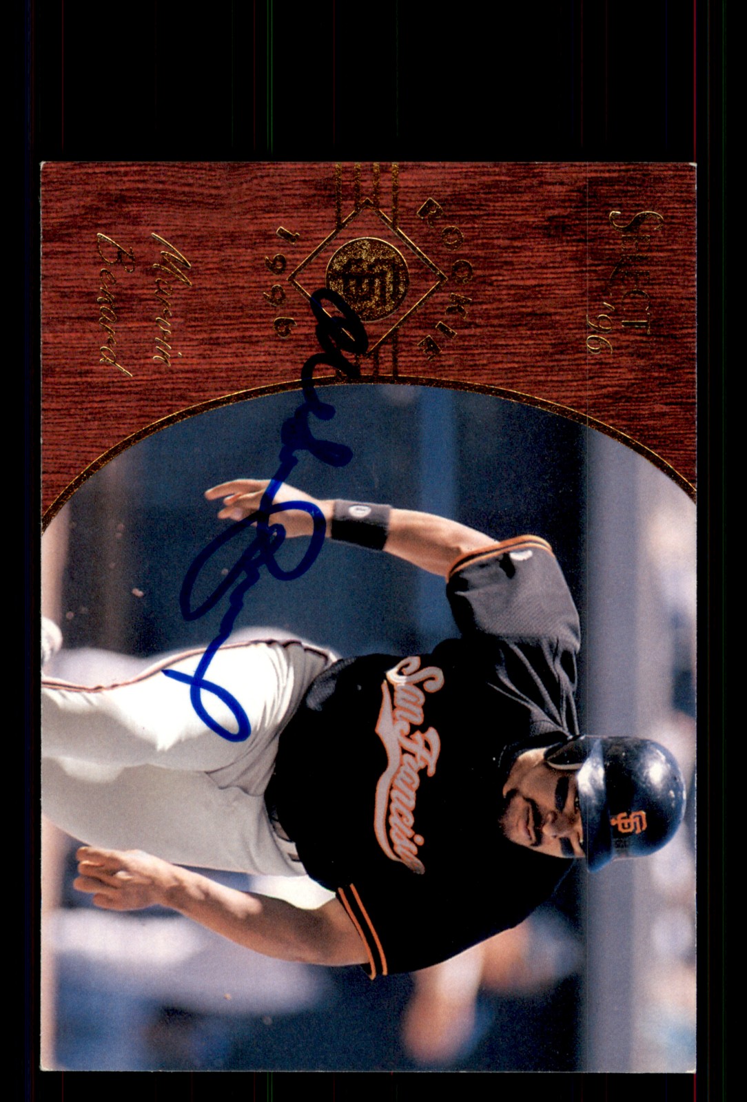 Signed Baseball Card Auto Marvin Benard 1996 Select #193 San Francisco Giants