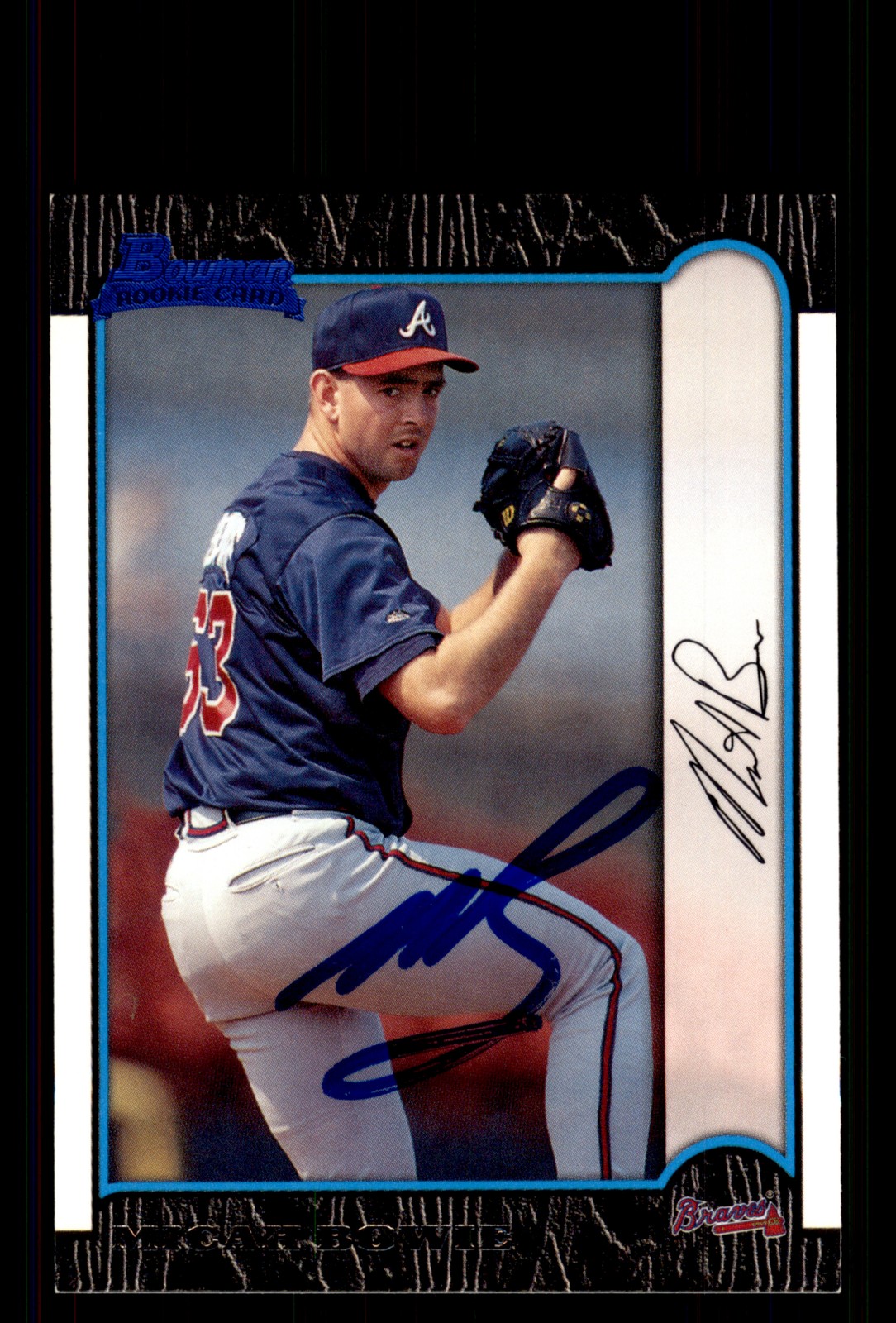 Signed Baseball Card Auto Micah Bowie 1999 Bowman #294 Atlanta Braves