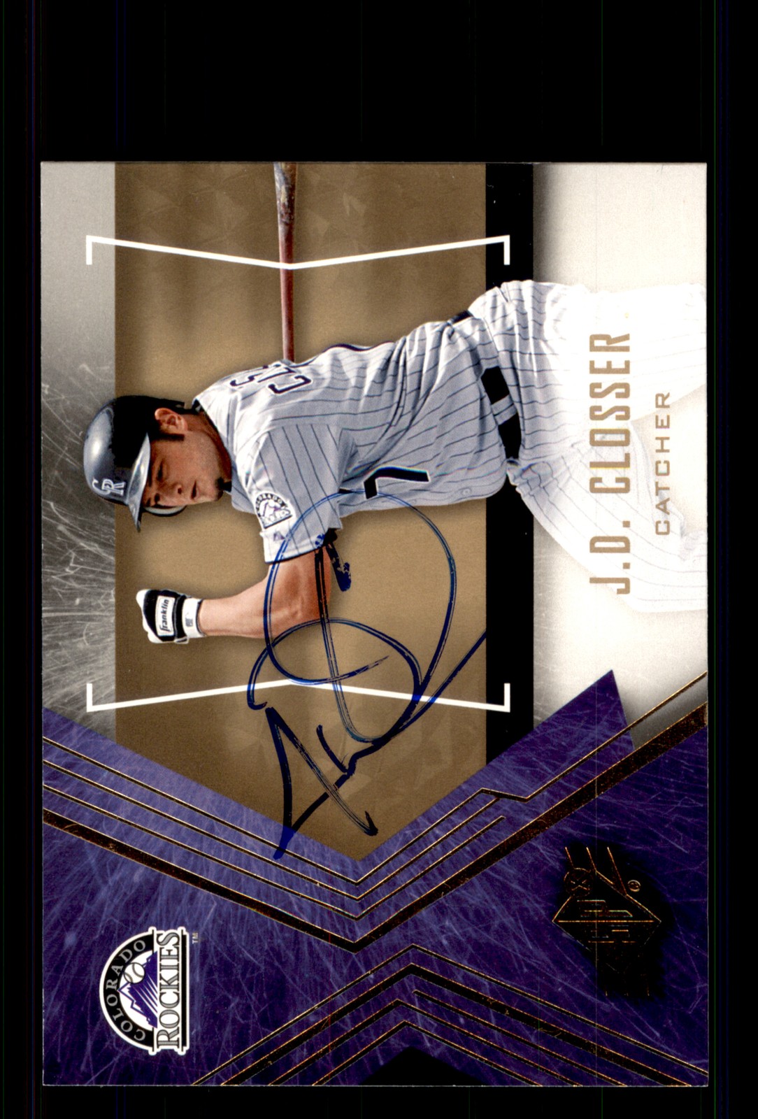 Signed Baseball Card Auto J.D. Closser 2005 SP Collection SPx #45 Rockies