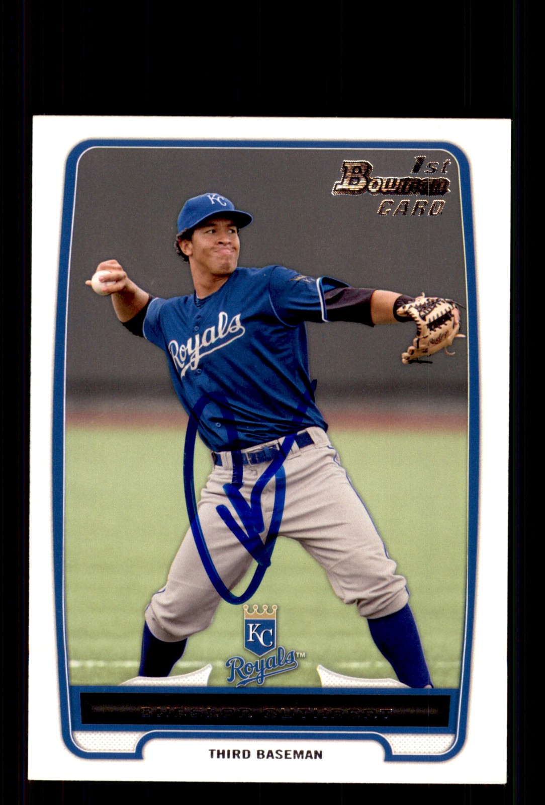 Signed Baseball Card Auto Cheslor Cuthbert 2012 Bowman #BP58 Kansas City Royals