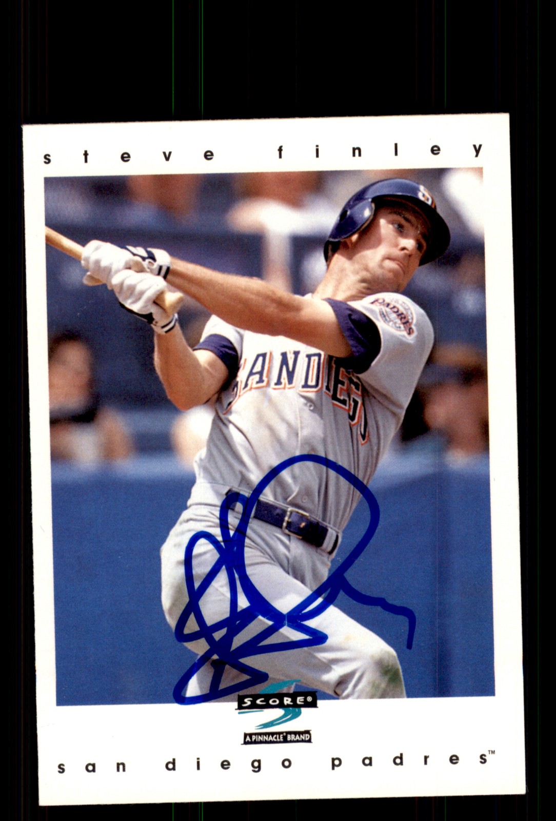Signed Baseball Card Auto Steve Finley 1997 Score #279 San Diego Padres