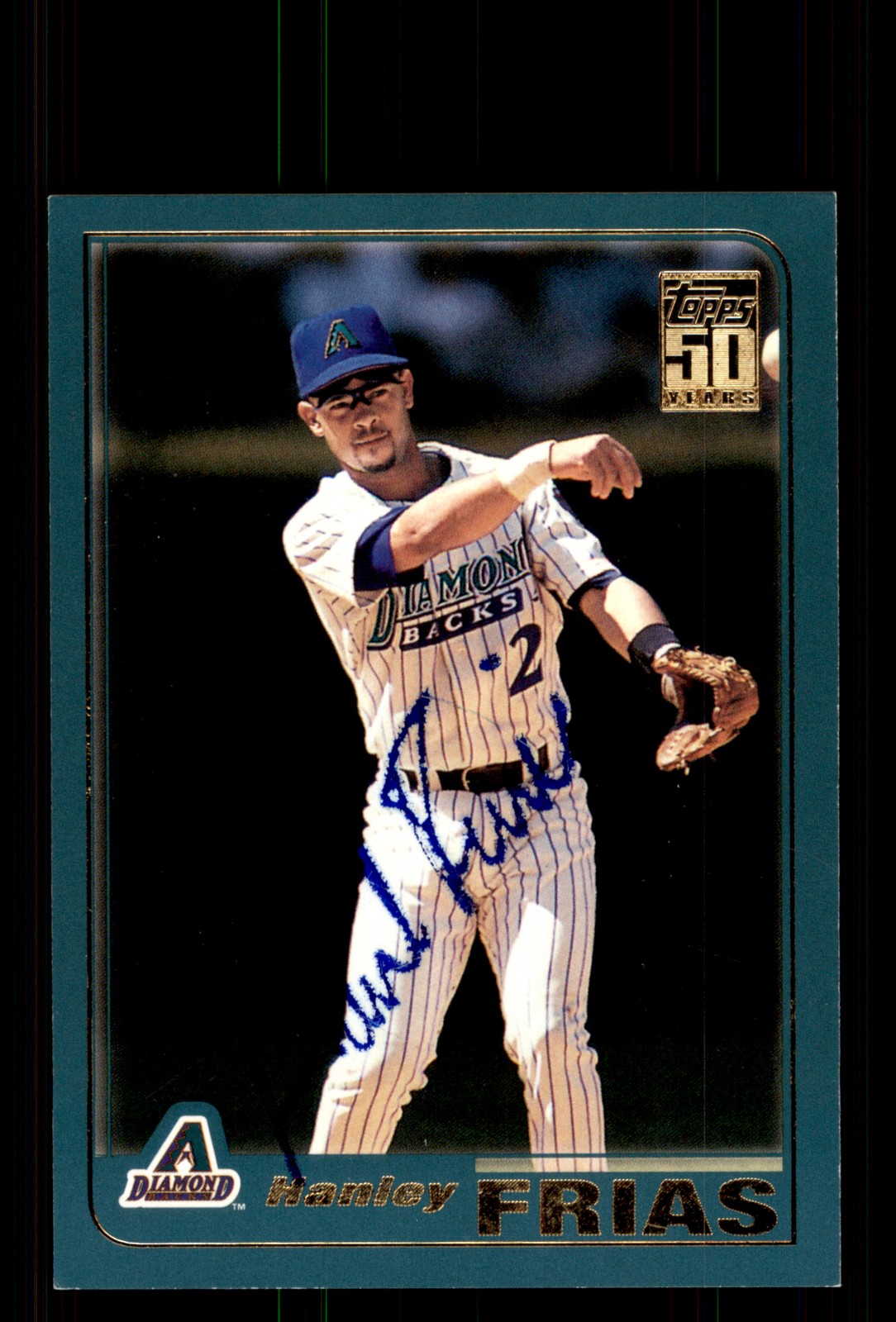 Signed Baseball Card Auto Hanley Frias 2001 Topps #307 Arizona Diamondbacks