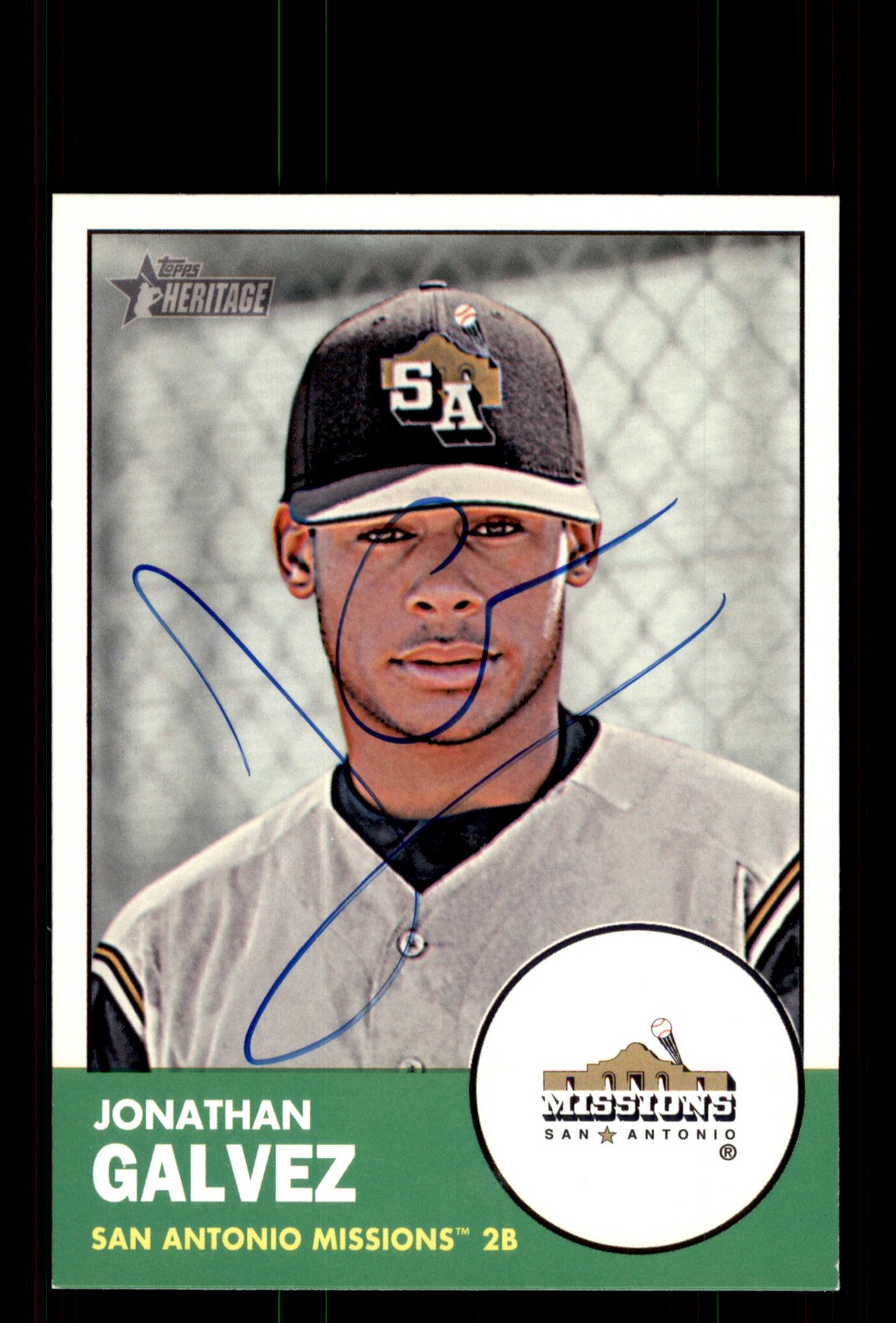 Signed Baseball Card Auto Jonathan Galvez 2012 Topps Heritage Minor #164