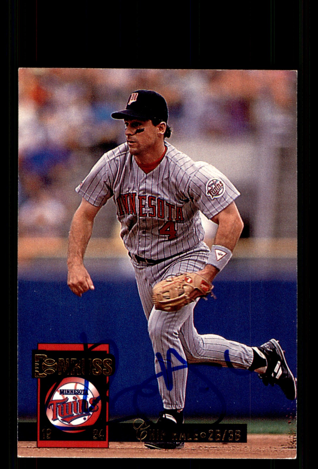Signed Baseball Card Auto Chip Hale 1994 Donruss #168 Minnesota Twins
