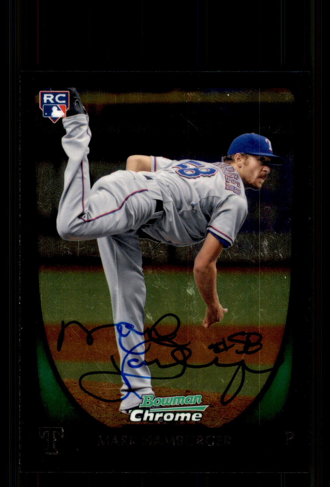 Signed Baseball Card Auto Mark Hamburger 2011 Bowman Chrome #13