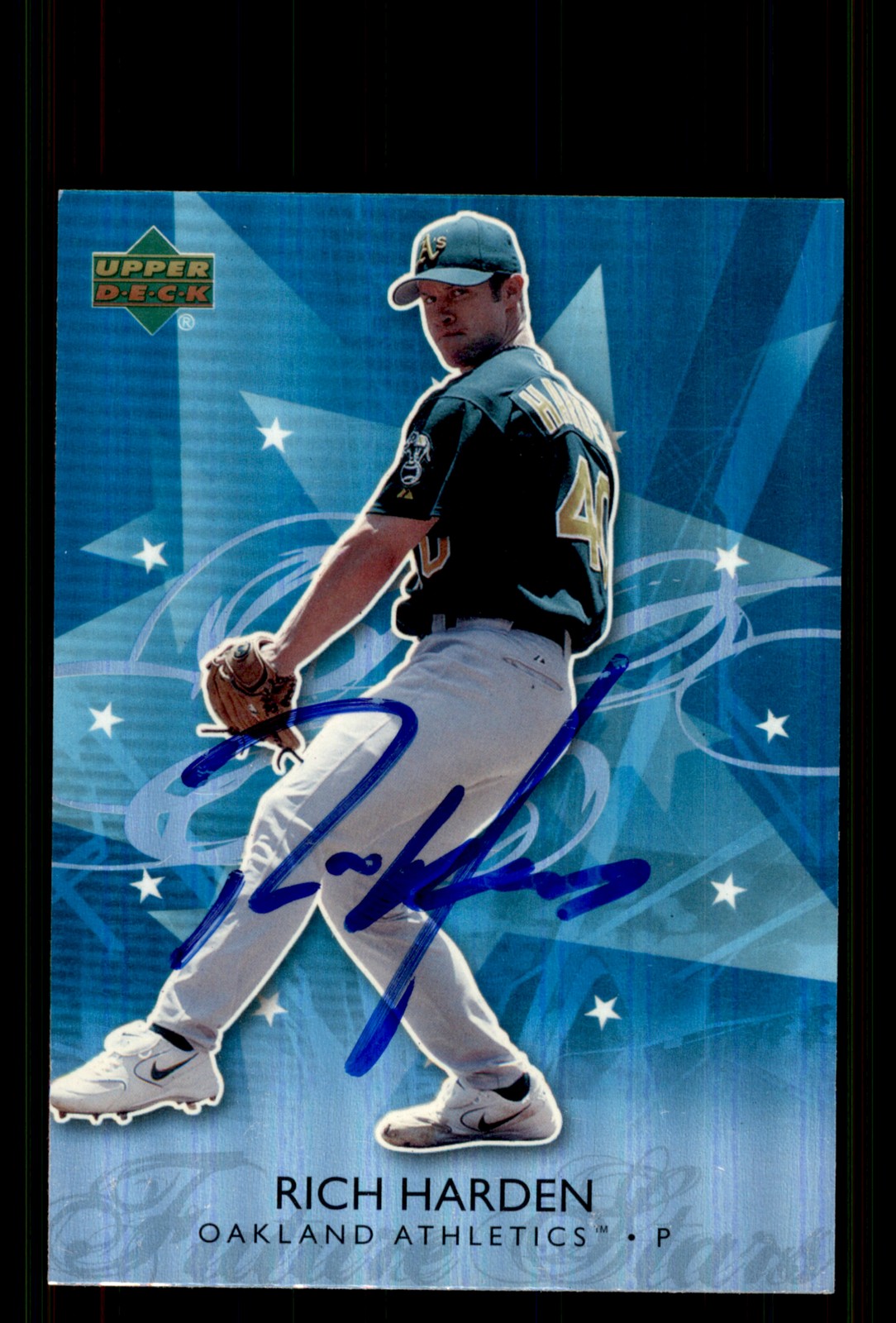 Signed Baseball Card Auto Rich Harden 2006 Upper Deck Future Stars #49