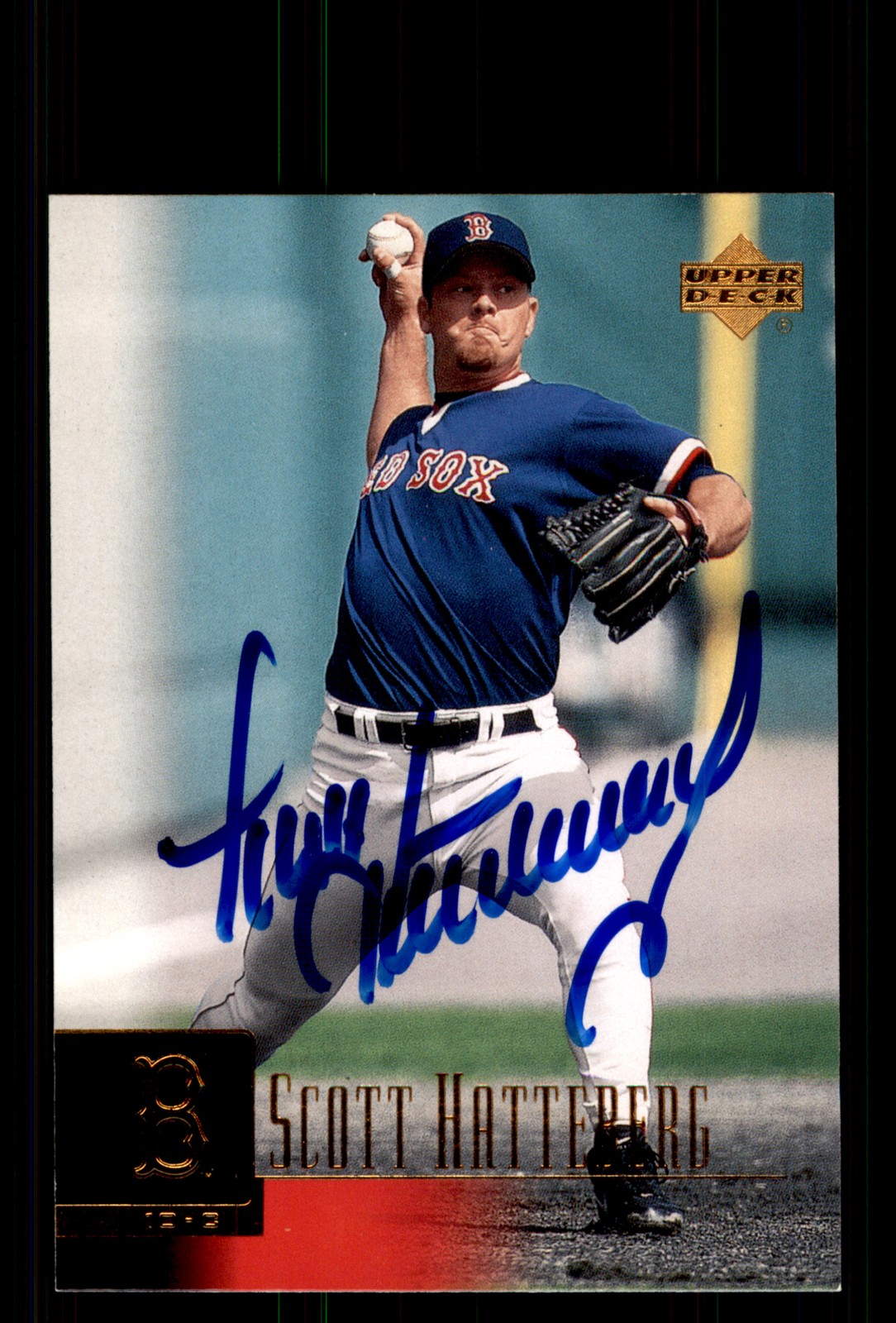Signed Baseball Card Auto Scott Hatteberg 2001 Upper Deck #108 Boston Red Sox