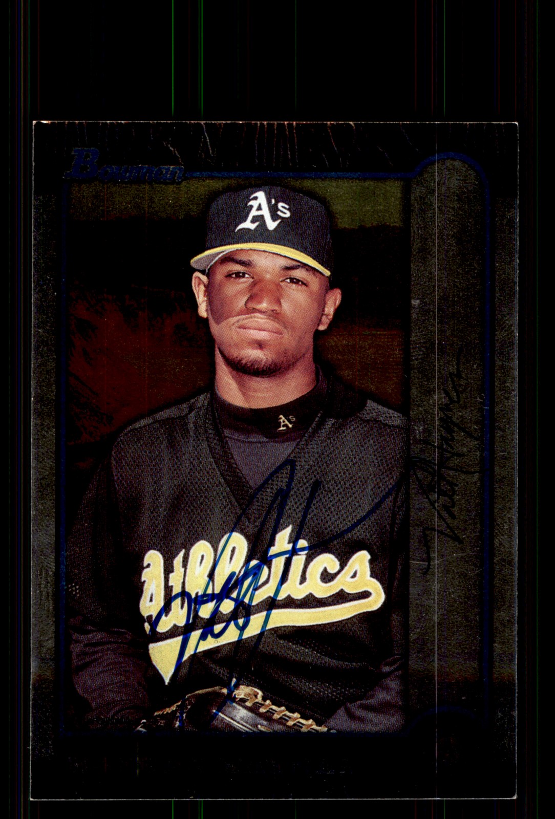 Signed Baseball Card Auto Nathan Haynes 1999 Bowman #137 Oakland Athletics