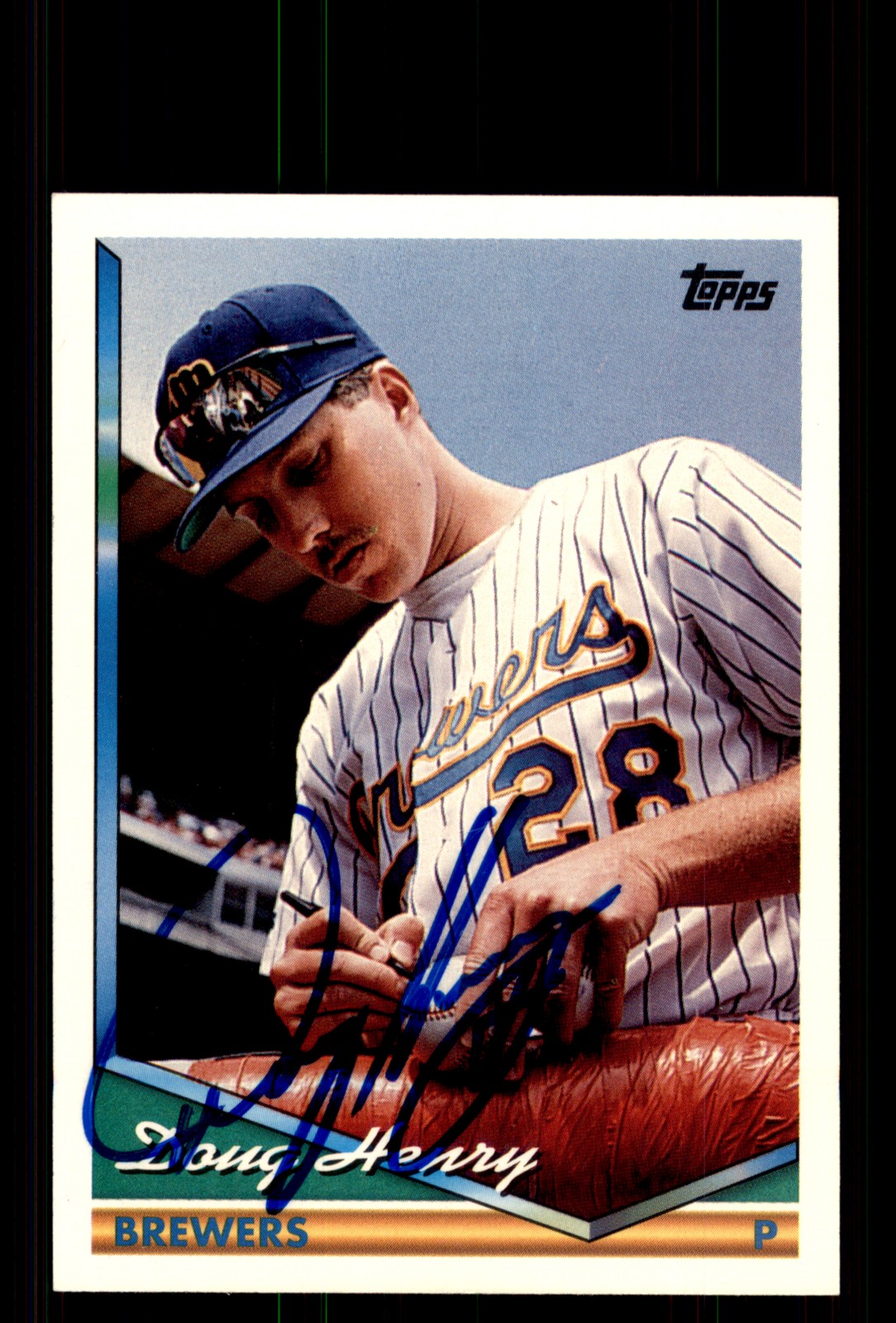 Signed Baseball Card Auto Doug Henry 1994 Topps #16 Milwaukee Brewers