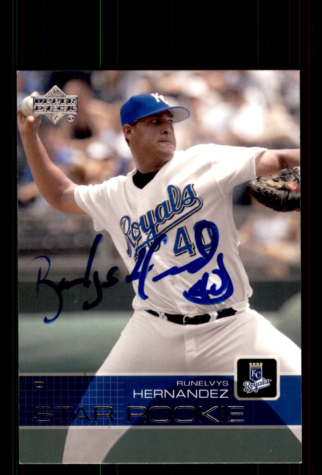 Signed Baseball Card Auto Runelvys Hernandez 2003 Upper Deck #14 Royals