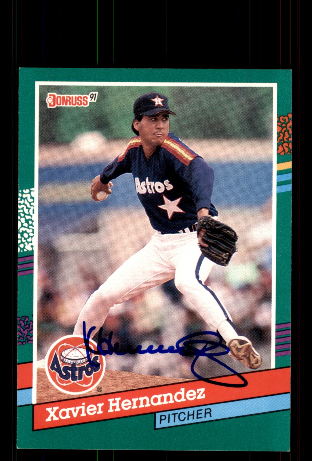 Signed Baseball Card Auto Xavier Hernandez 1991 Donruss #708 Houston Astros