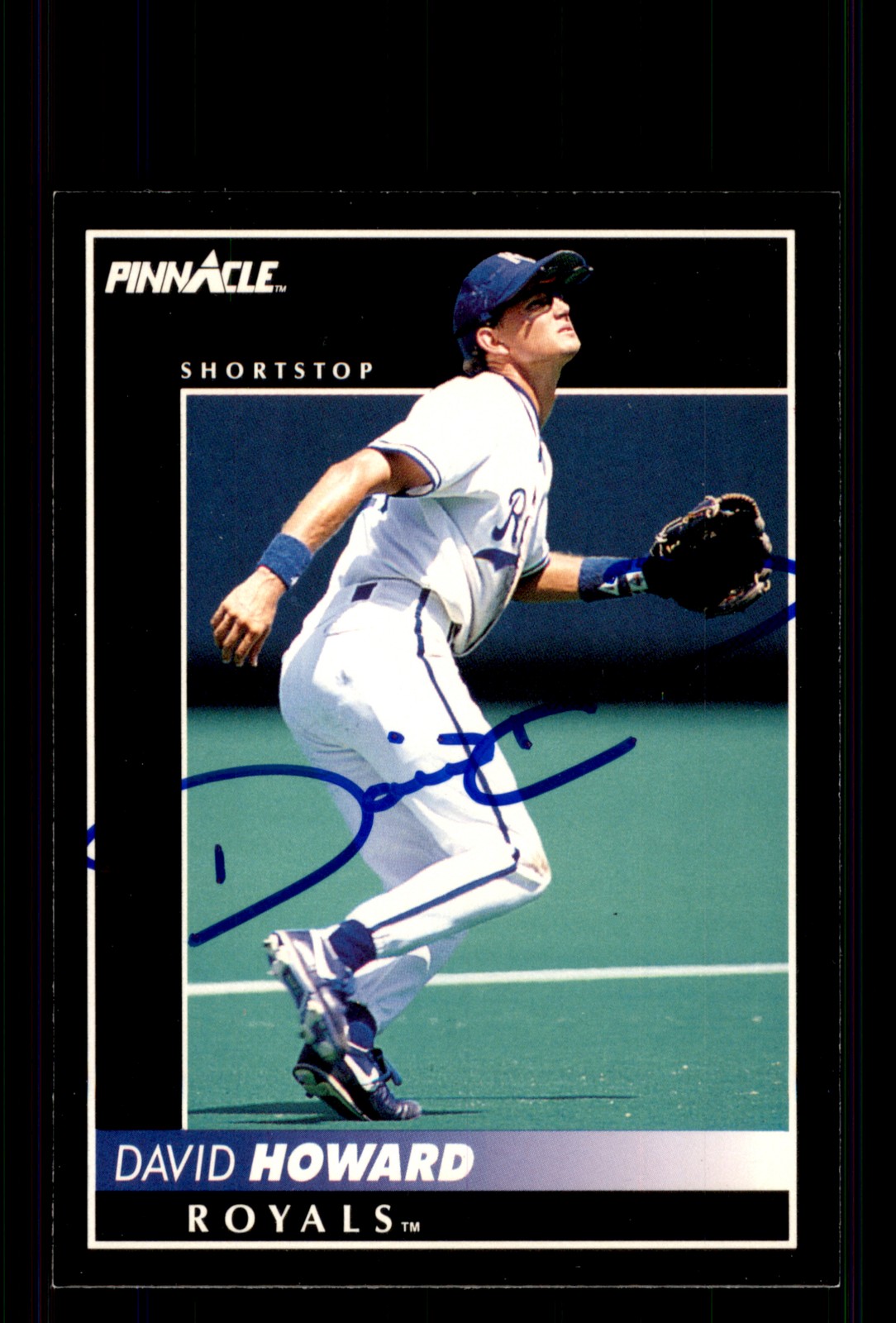 Signed Baseball Card Auto David Howard 1992 Pinnacle #86 Kansas City Royals