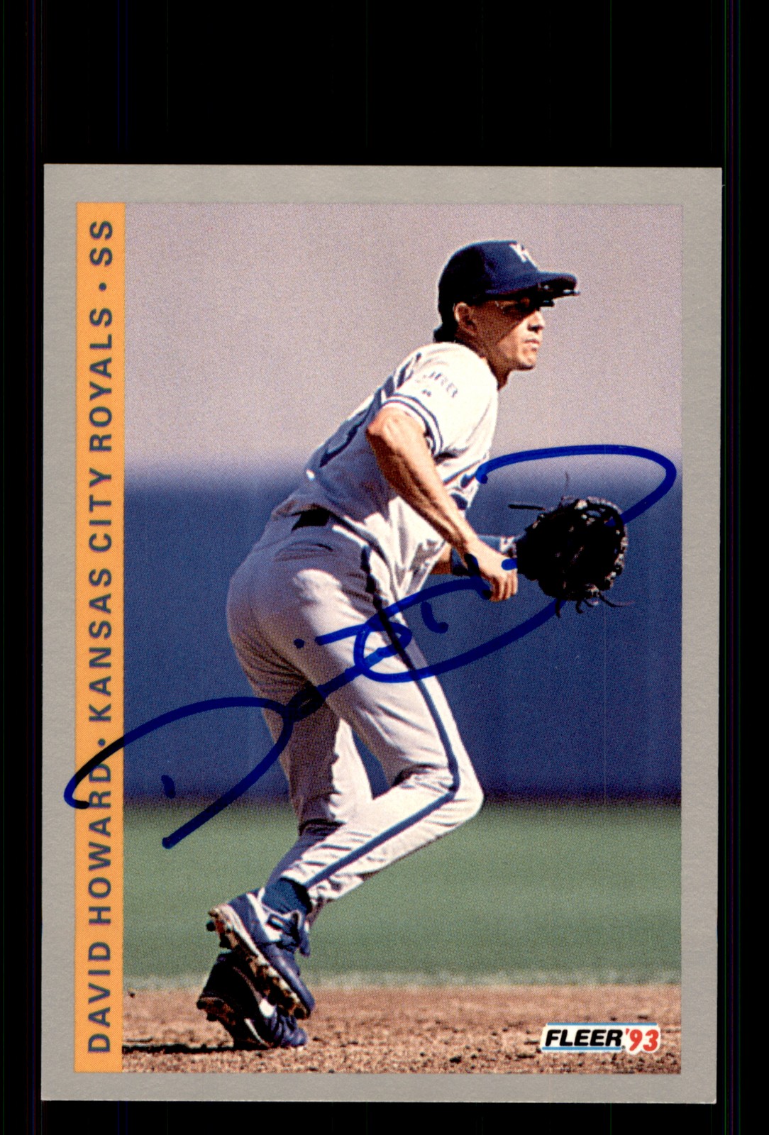 Signed Baseball Card Auto David Howard 1993 Fleer #619 Kansas City Royals