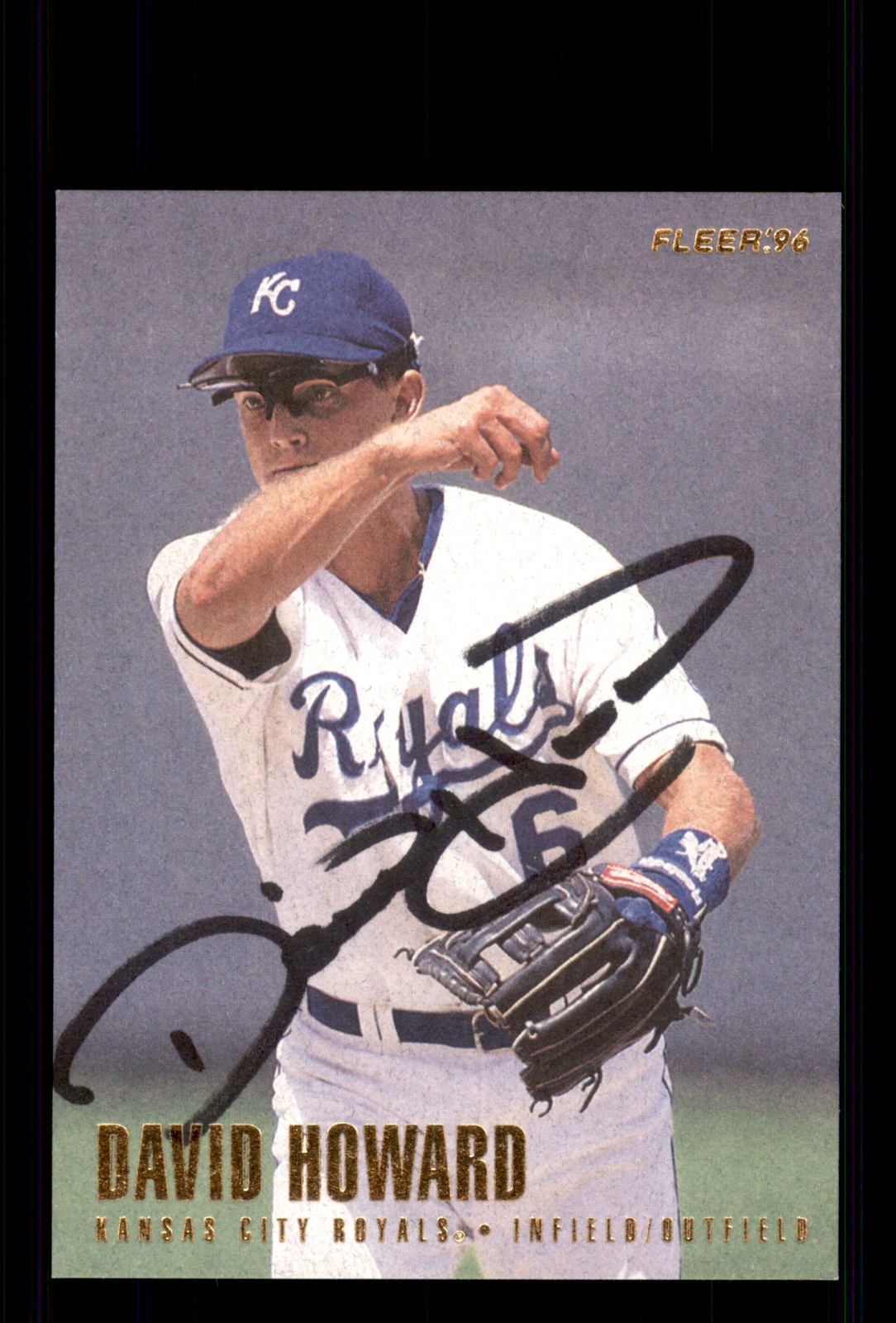 Signed Baseball Card Auto David Howard 1996 Fleer #130 Kansas City Royals