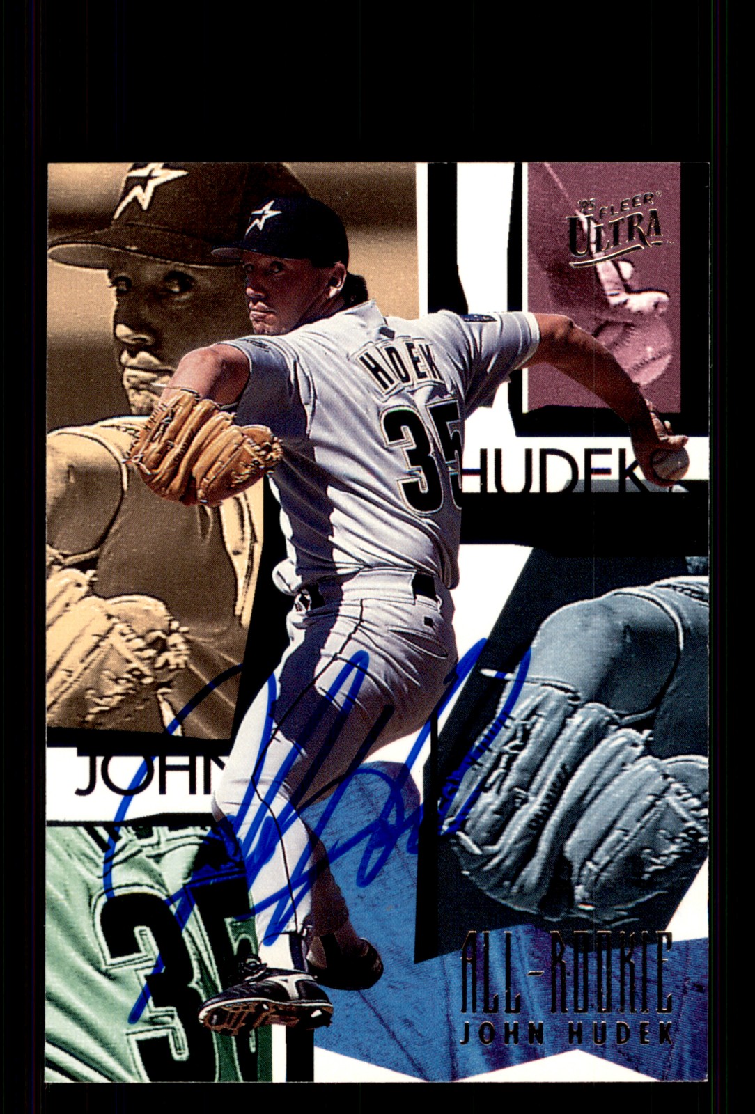 Signed Baseball Card Auto John Hudek 1995 Ultra #6 Houston Astros