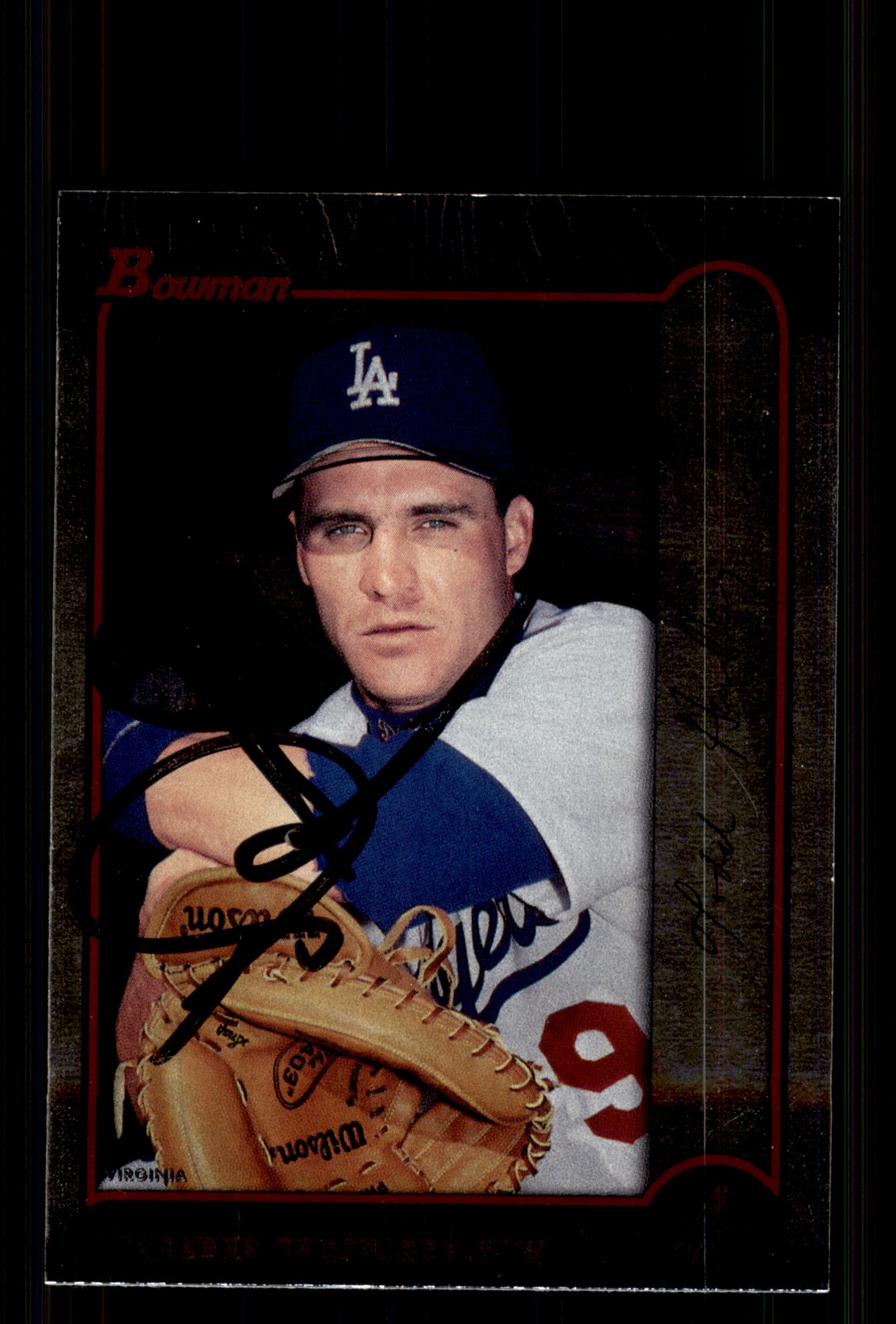 Signed Baseball Card Auto Todd Hundley 1999 Bowman Chrome #246 Dodgers