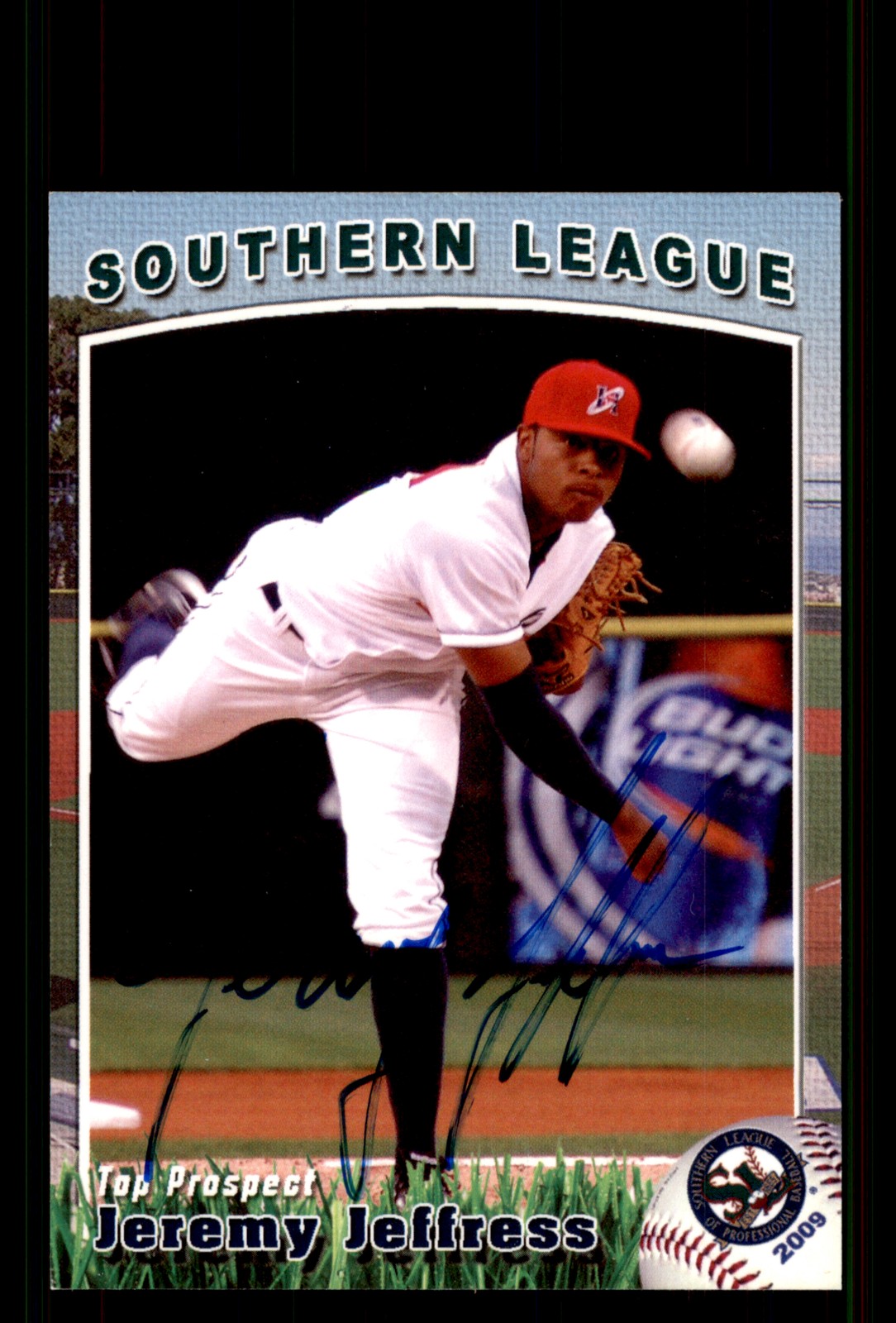 Signed Baseball Card Auto Jeremy Jeffress 2009 Grandstand Southern League TP