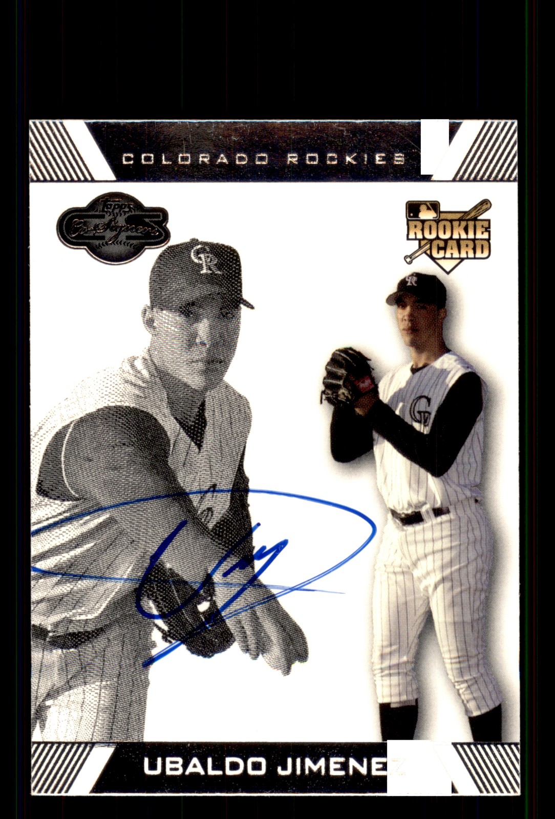 Signed Baseball Card Auto Ubaldo Jimenez 2007 Topps Co-Signers #99 Rockies