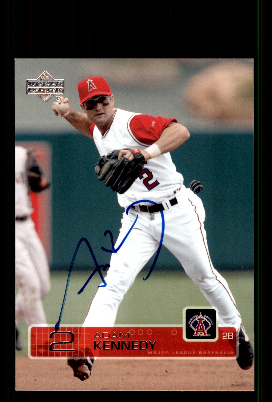 Signed Baseball Card Auto Adam Kennedy 2003 Upper Deck #33 Anaheim Angels