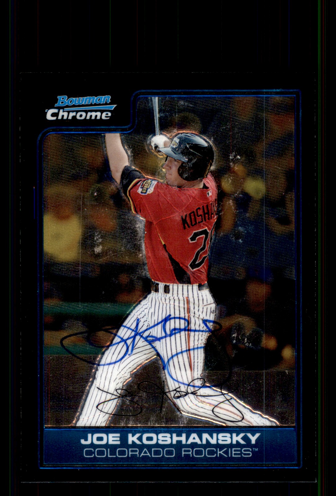 Signed Baseball Card Auto Joe Koshansky 2006 Bowman Chrome #FG25 Rockies