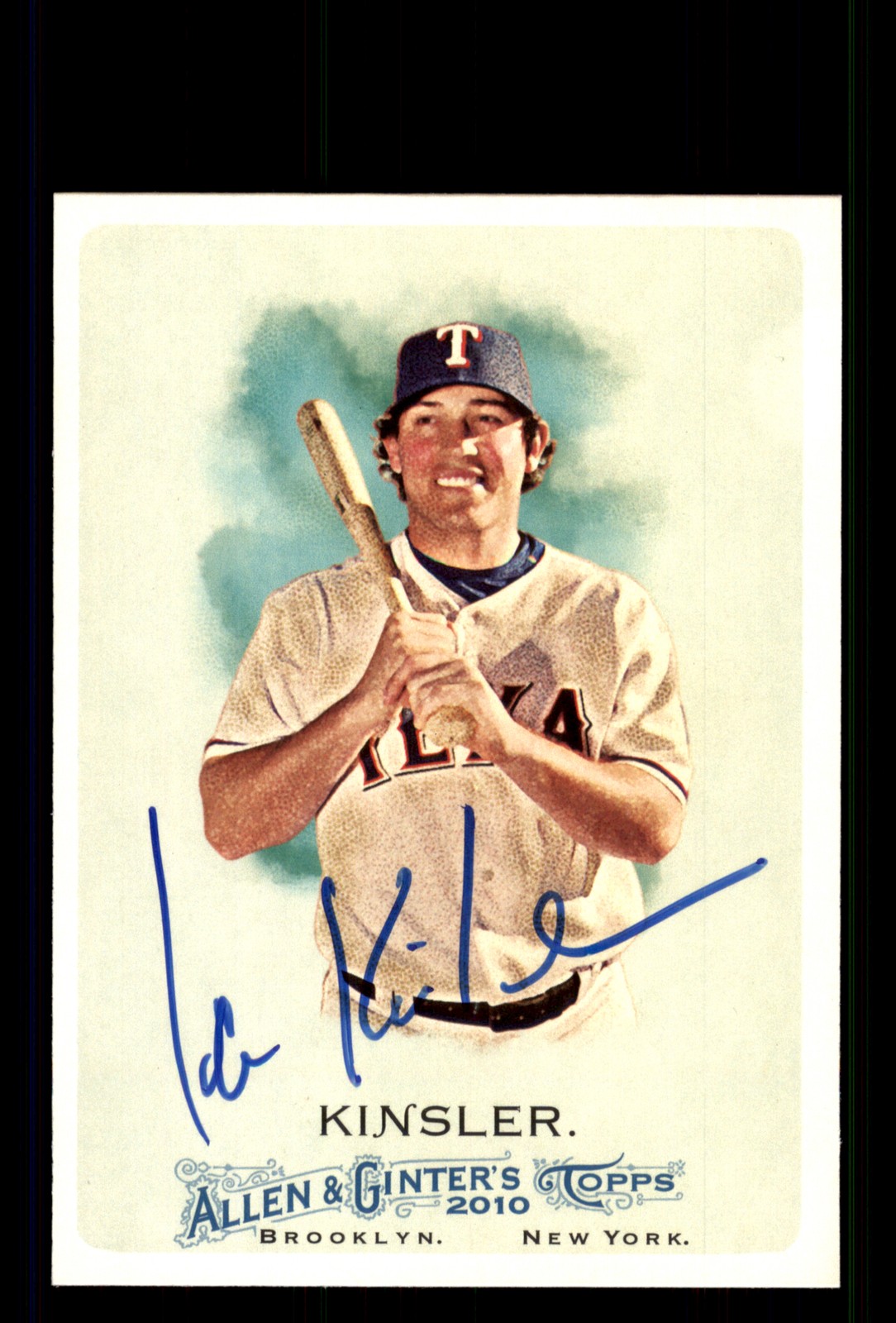 Signed Baseball Card Auto Ian Kinsler 2010 Topps Allen & Ginter #109 Rangers