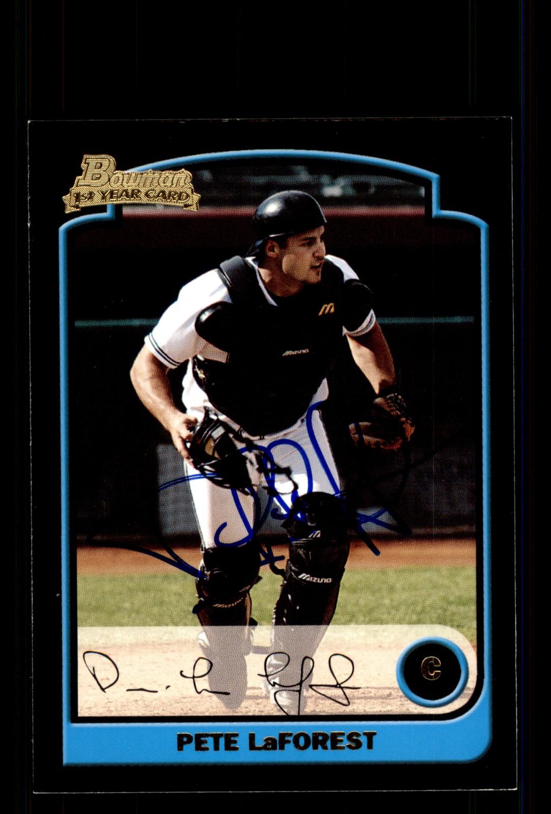 Signed Baseball Card Auto Pete LaForest 2003 Bowman #247 Tampa Bay Devil Rays