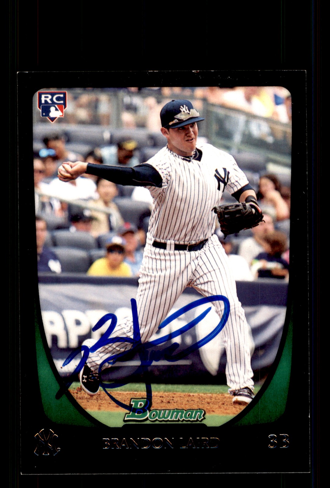 Signed Baseball Card Auto Brandon Laird 2011 Bowman #26 New York Yankees