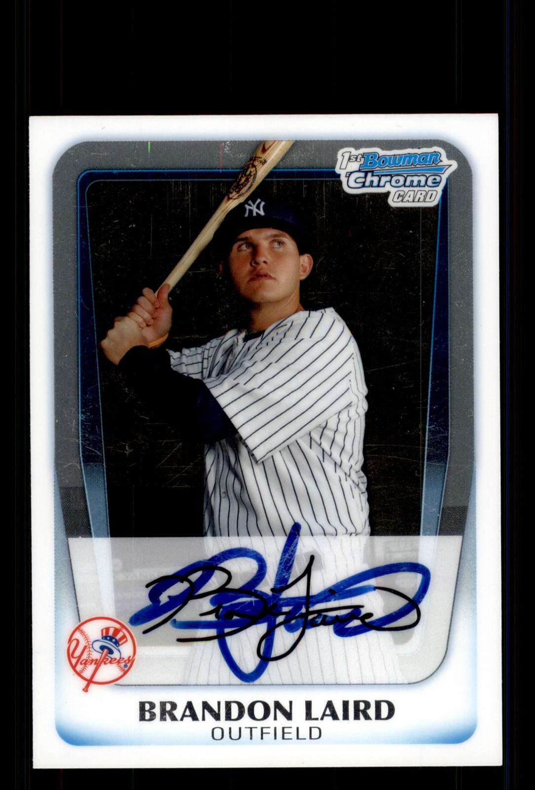 Signed Baseball Card Auto Brandon Laird 2011 Bowman Chrome #BCP214 Yankees