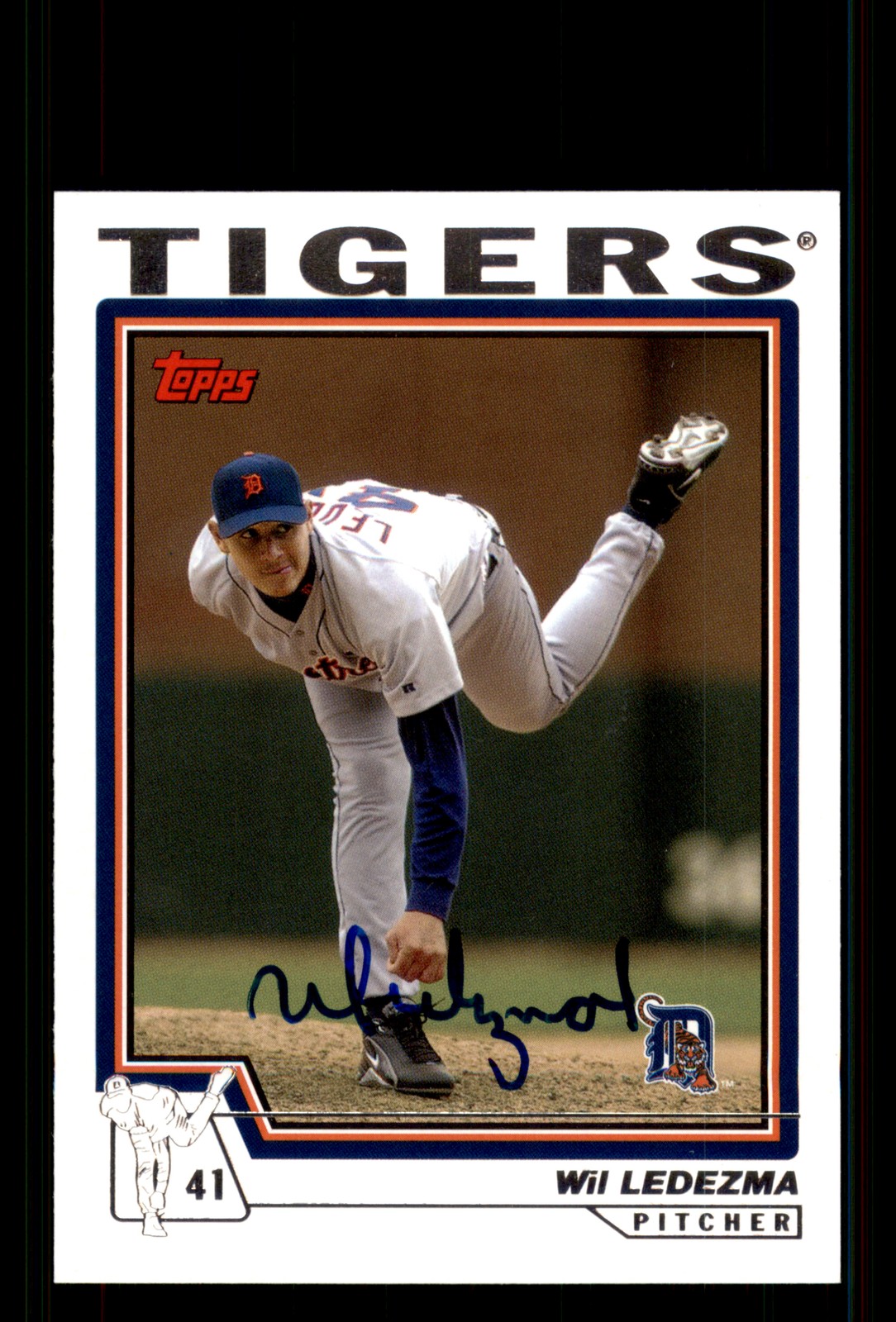 Signed Baseball Card Auto Wil Ledezma 2004 Topps #612 Detroit Tigers