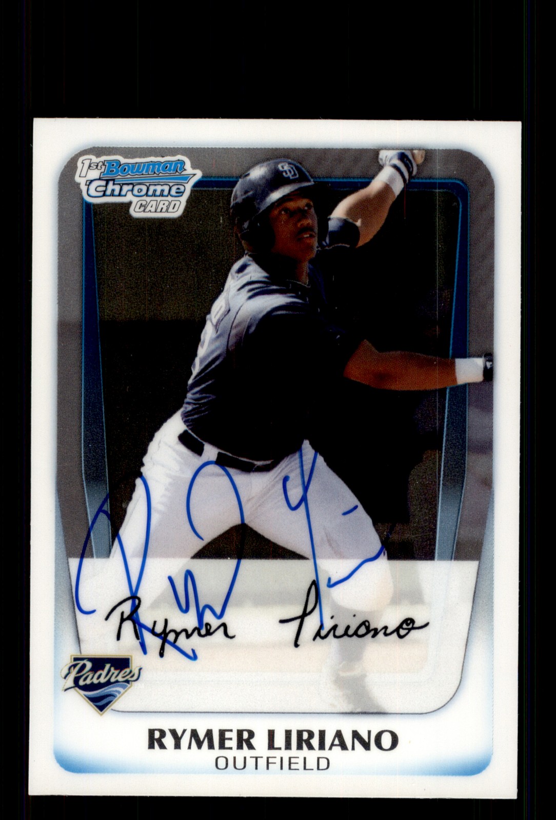 Signed Baseball Card Auto Rymer Liriano 2011 Bowman Chrome #BCP101 Padres