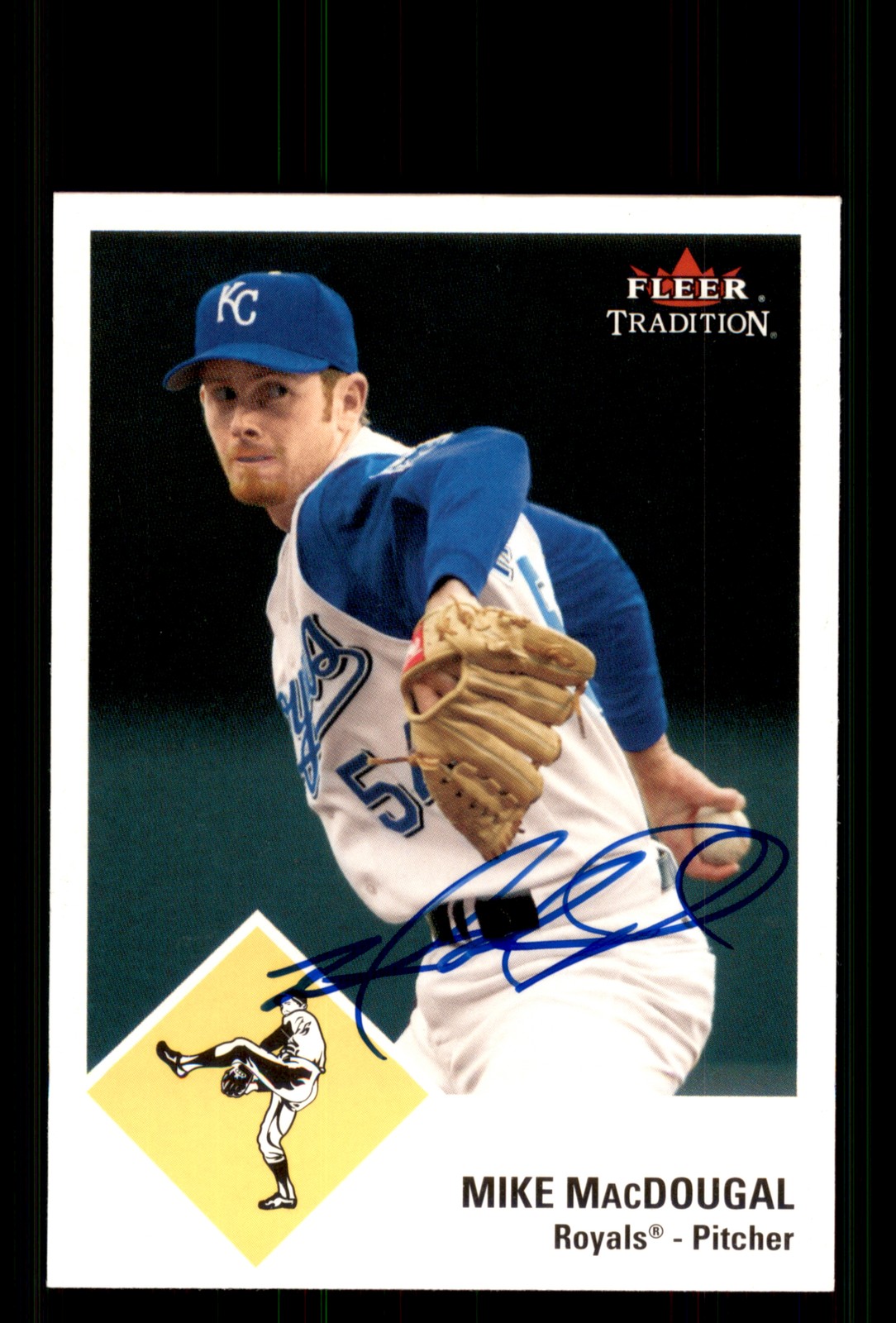Signed Baseball Card Auto Mike MacDougal 2003 Fleer Tradition Update #U145