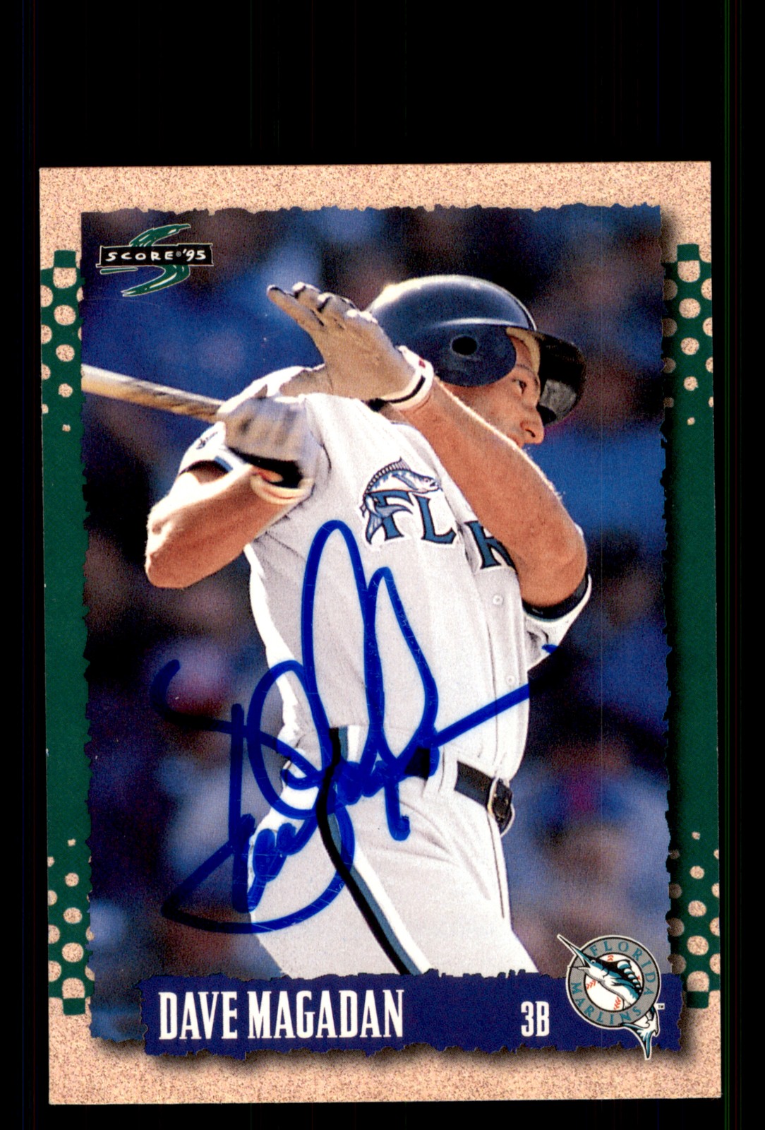 Signed Baseball Card Auto Dave Magadan 1995 Score #475 Florida Marlins