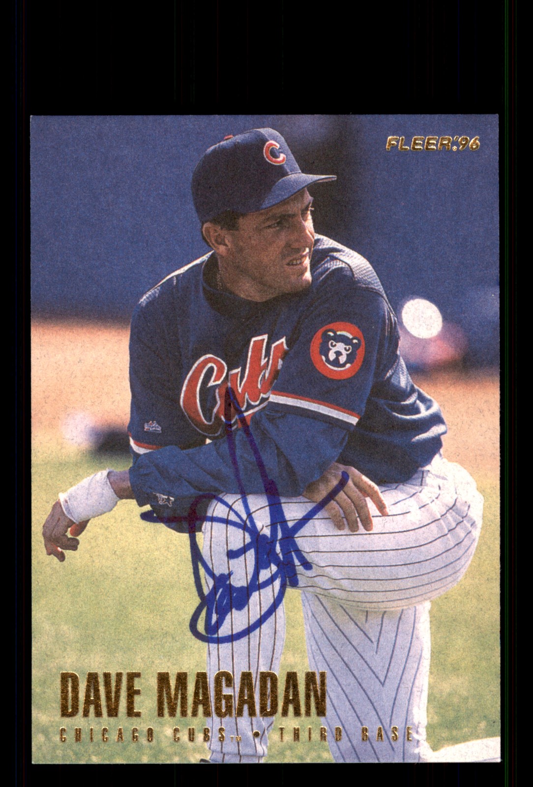 Signed Baseball Card Auto Dave Magadan 1996 Fleer Update #U113 Chicago Cubs