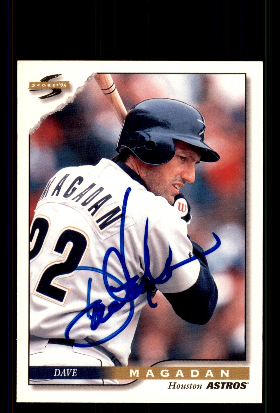 Signed Baseball Card Auto Dave Magadan 1996 Score #116 Houston Astros