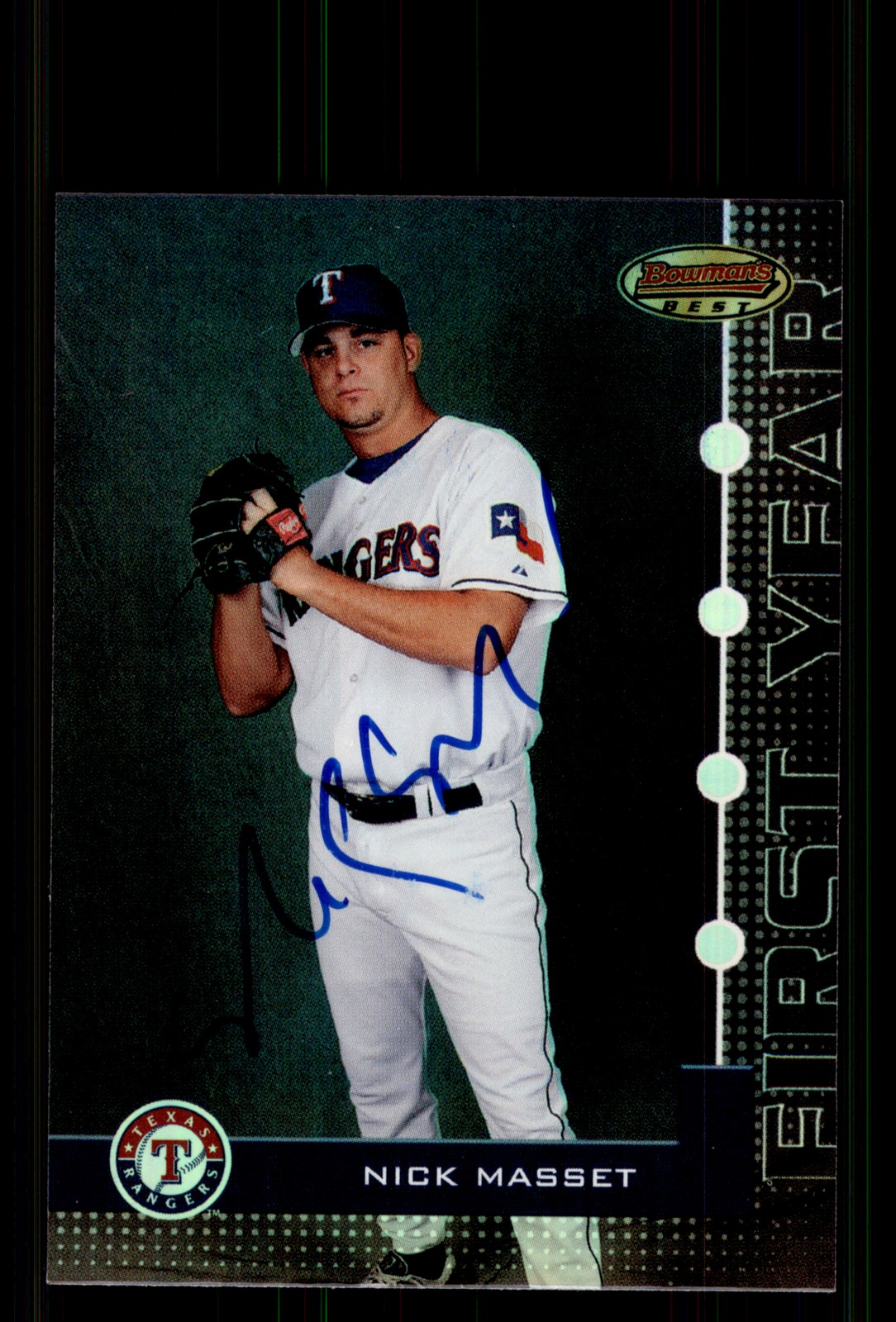 Signed Baseball Card Auto Nick Masset 2005 Bowman's Best #80 Texas Rangers