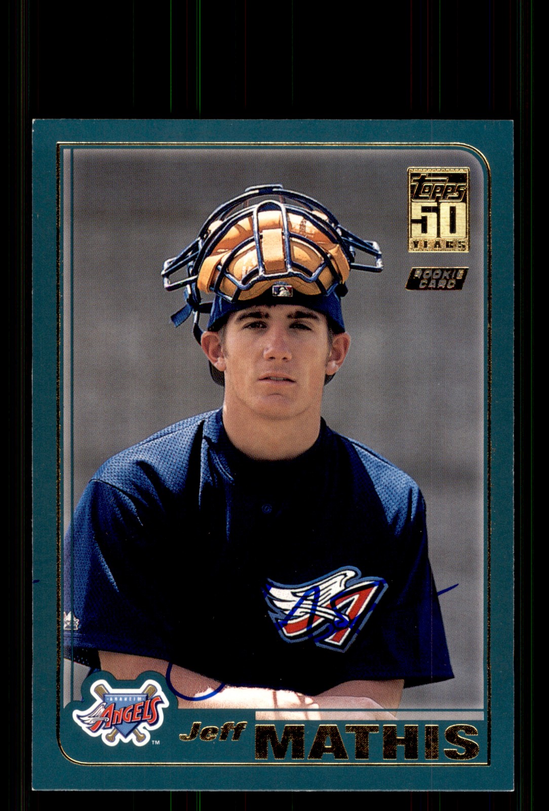 Signed Baseball Card Auto Jeff Mathis 2001 Topps Traded #T258 Angels
