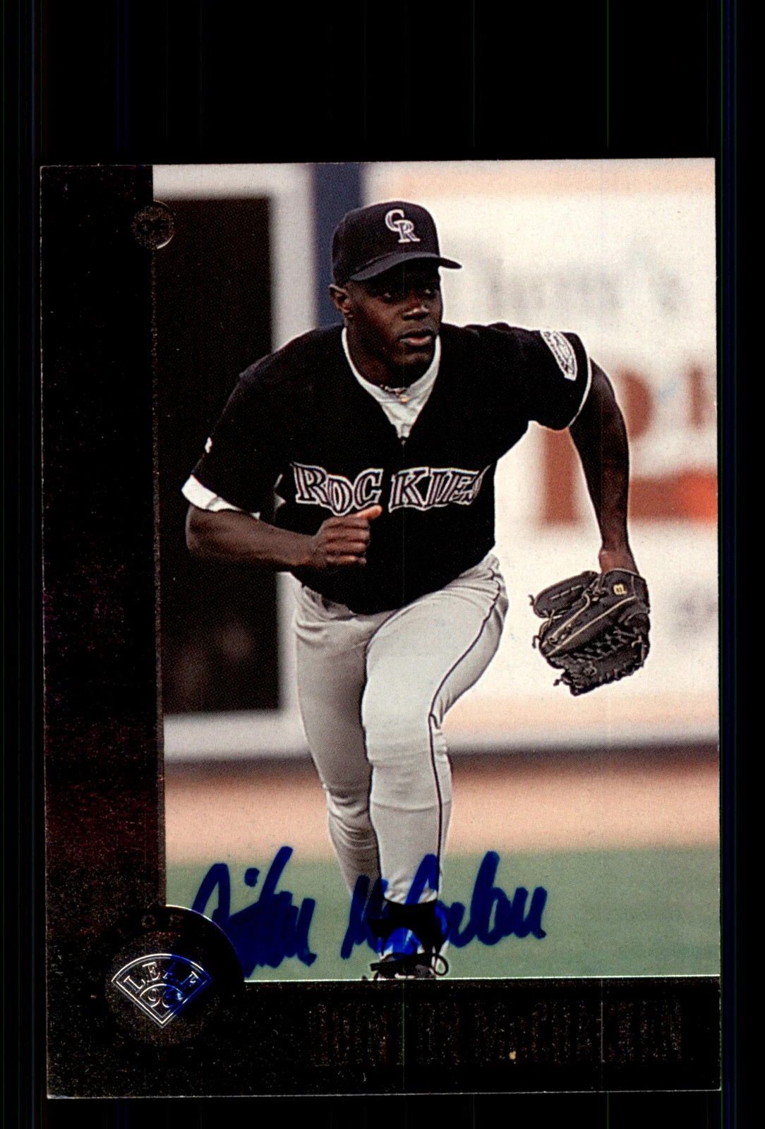 Signed Baseball Card Auto Quinton McCracken 1996 Leaf #44 Colorado Rockies