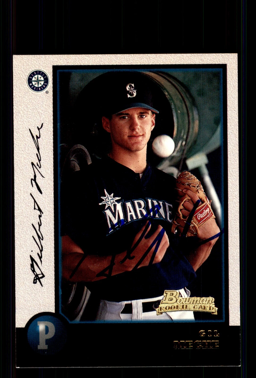 Signed Baseball Card Auto Gil Meche 1998 Bowman #80 Seattle Mariners