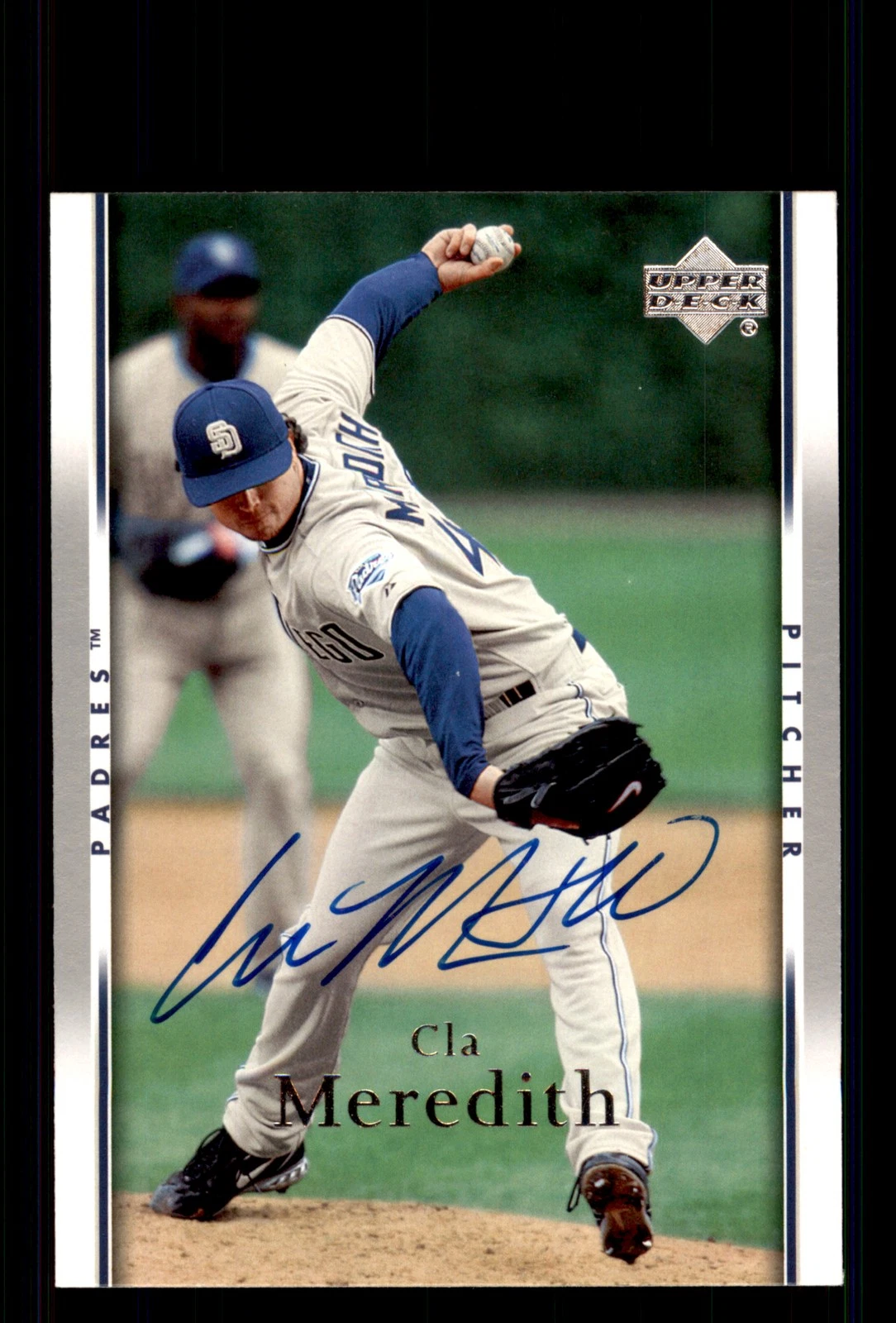Signed Baseball Card Auto Cla Meredith 2007 Upper Deck #427 San Diego Padres