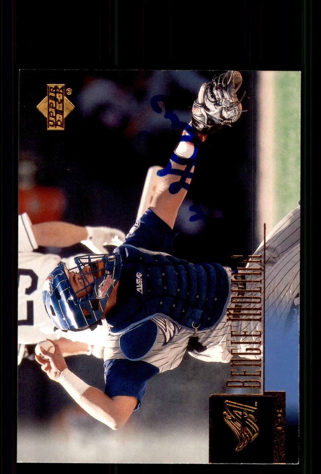 Signed Baseball Card Auto Bengie Molina 2001 Upper Deck #52 Anaheim Angels