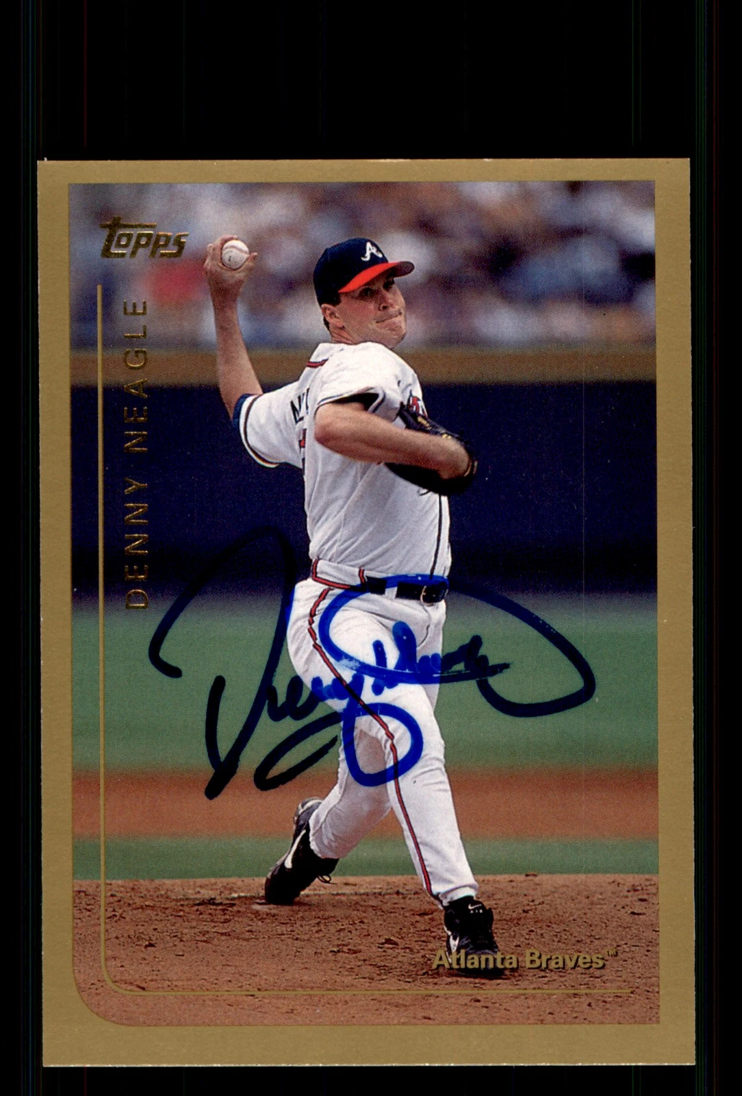 Signed Baseball Card Auto Denny Neagle 1999 Topps #185 Atlanta Braves