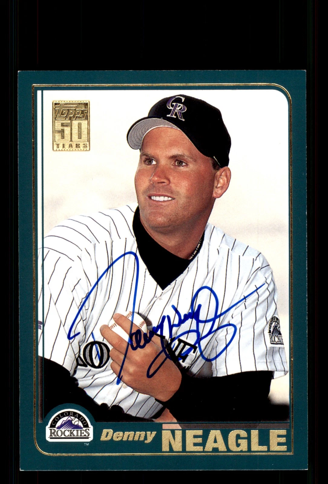 Signed Baseball Card Auto Denny Neagle 2001 Topps #693 Colorado Rockies