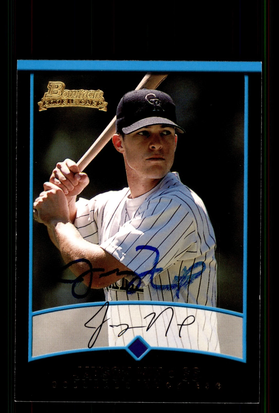 Signed Baseball Card Auto Jayson Nix 2001 Bowman Draft #BDP103 Rockies